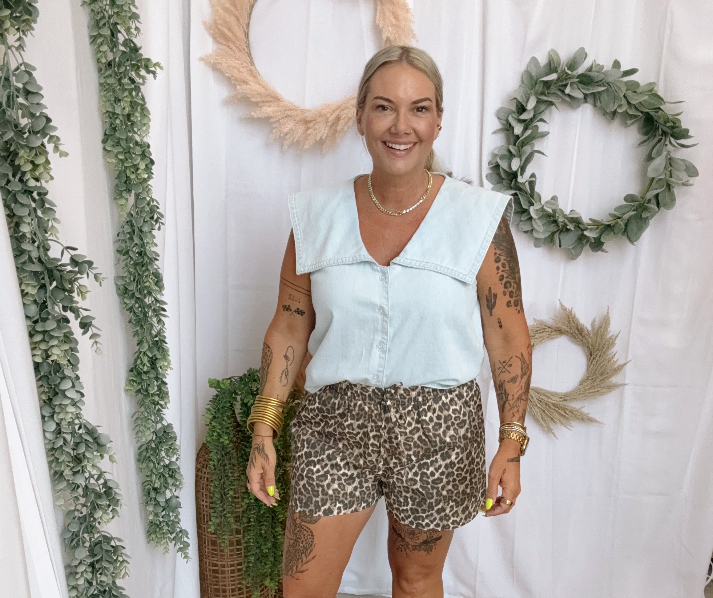 Ang Leopard Shorts-Pants-wishlist-The Silo Boutique, Women's Fashion Boutique Located in Warren and Grand Forks North Dakota