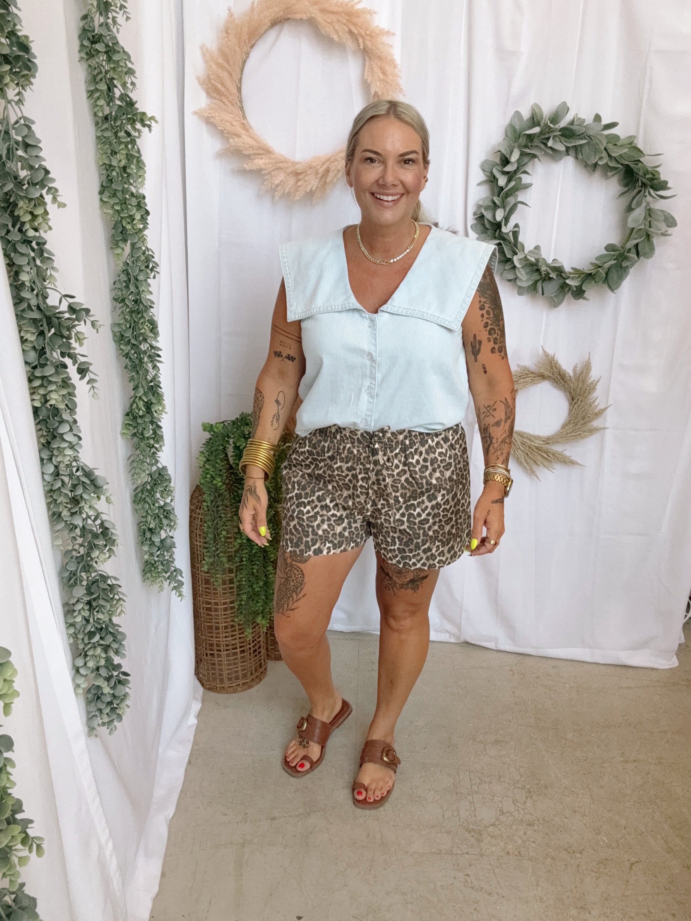 Ang Leopard Shorts-Pants-wishlist-The Silo Boutique, Women's Fashion Boutique Located in Warren and Grand Forks North Dakota