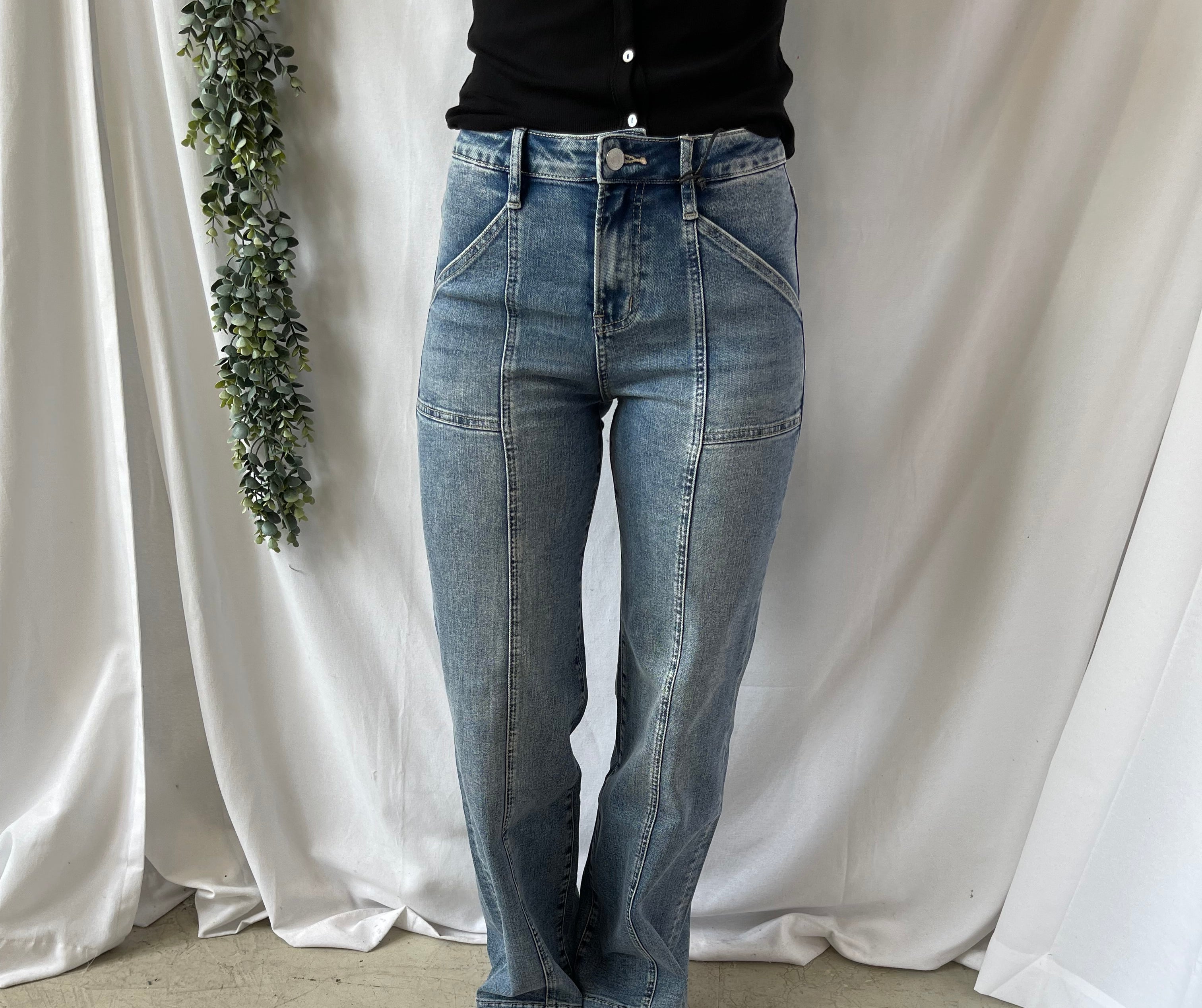 Mica Regent Blue Trouser Jeans-Jeans-mica-The Silo Boutique, Women's Fashion Boutique Located in Warren and Grand Forks North Dakota