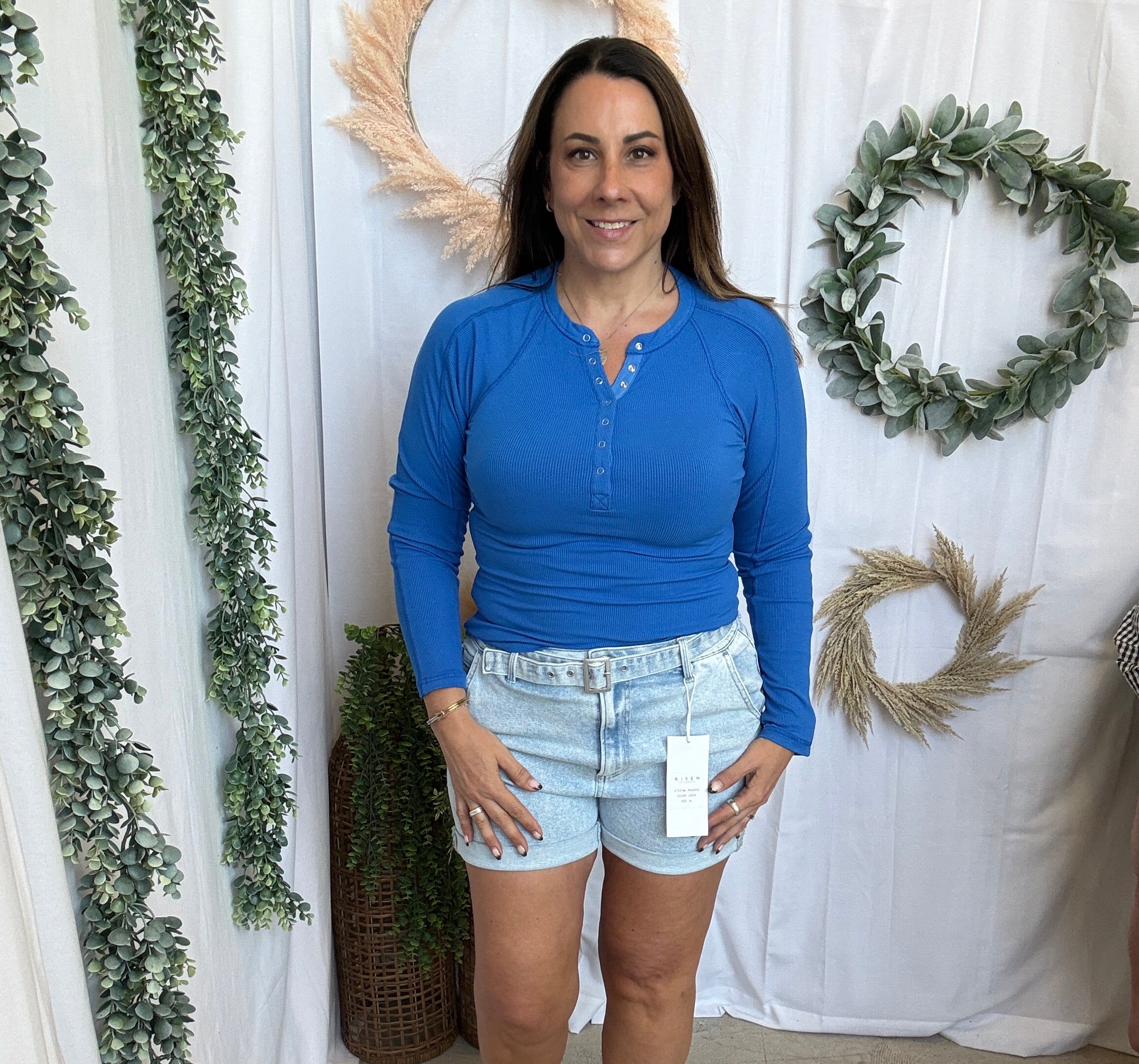 Mono B Essential Henley Top-Long Sleeve Tops-mono b-The Silo Boutique, Women's Fashion Boutique Located in Warren and Grand Forks North Dakota