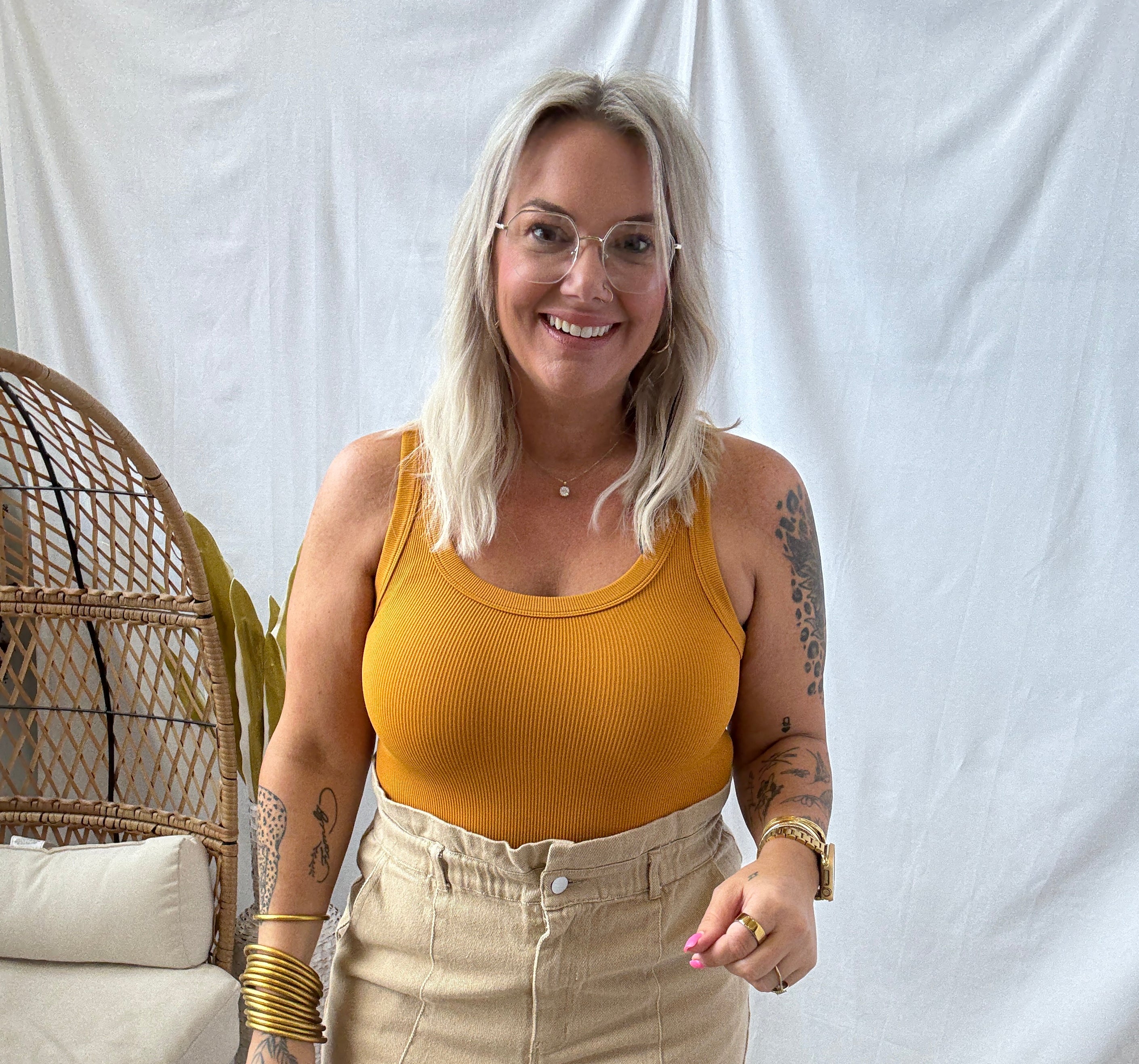 NikiBiki Tank Top-Ochre-Tank Tops-nikki bikki-The Silo Boutique, Women's Fashion Boutique Located in Warren and Grand Forks North Dakota