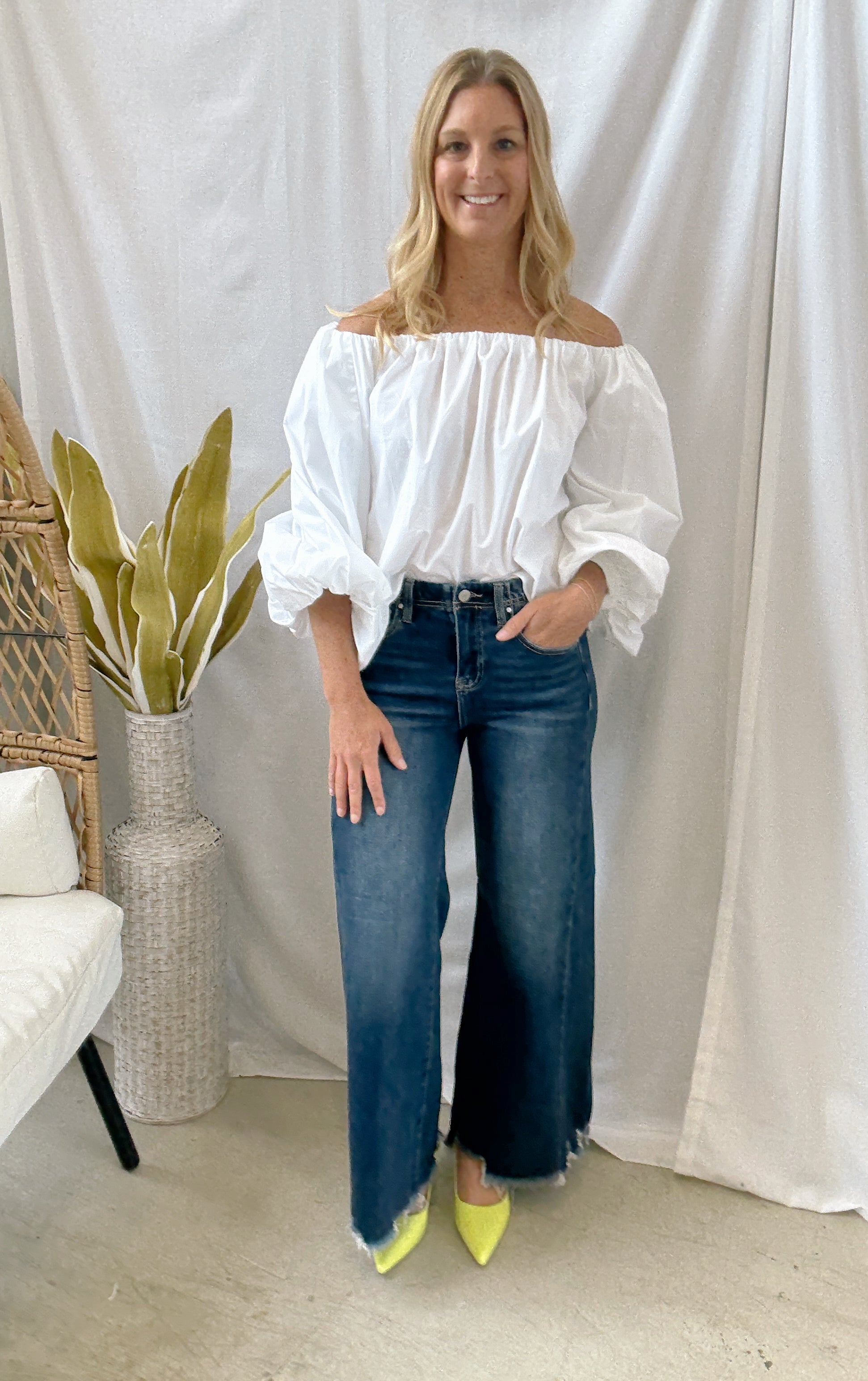 Risen Ankle Wide Leg Dark Jeans-Jeans-risen-The Silo Boutique, Women's Fashion Boutique Located in Warren and Grand Forks North Dakota