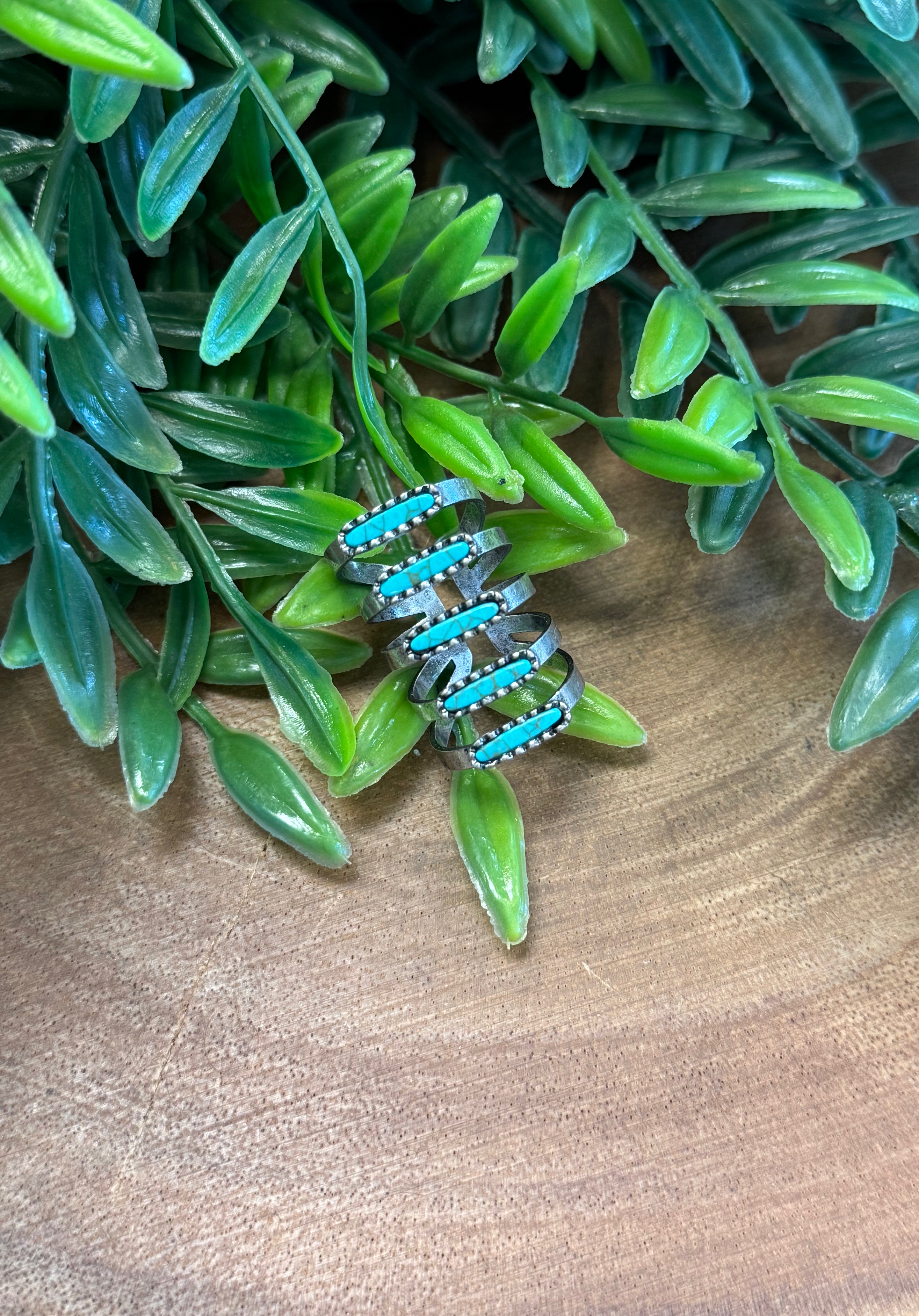 Turquoise Lines Ring-Rings-Dallas Market-The Silo Boutique, Women's Fashion Boutique Located in Warren and Grand Forks North Dakota
