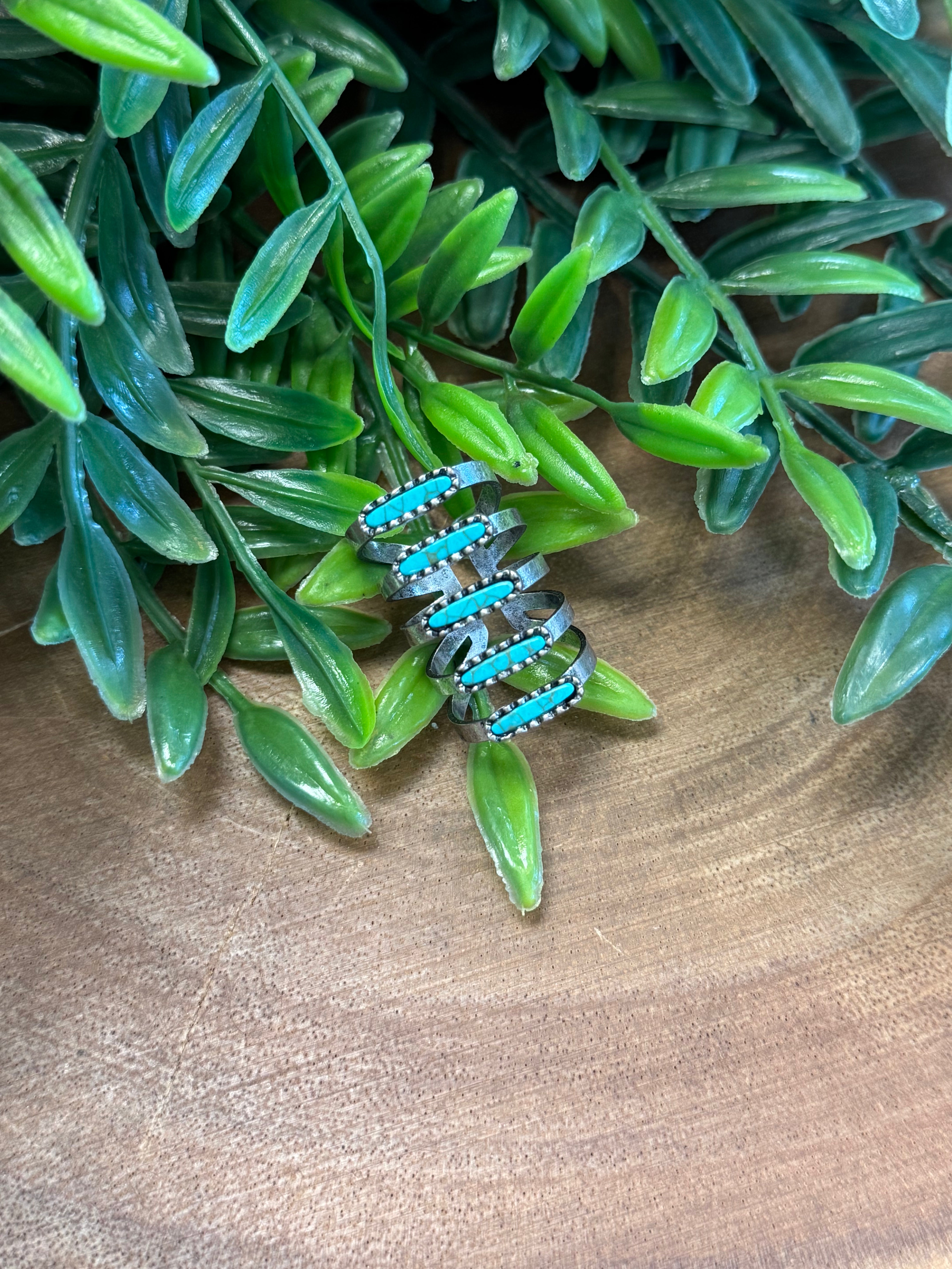 Turquoise Lines Ring-Rings-Dallas Market-The Silo Boutique, Women's Fashion Boutique Located in Warren and Grand Forks North Dakota