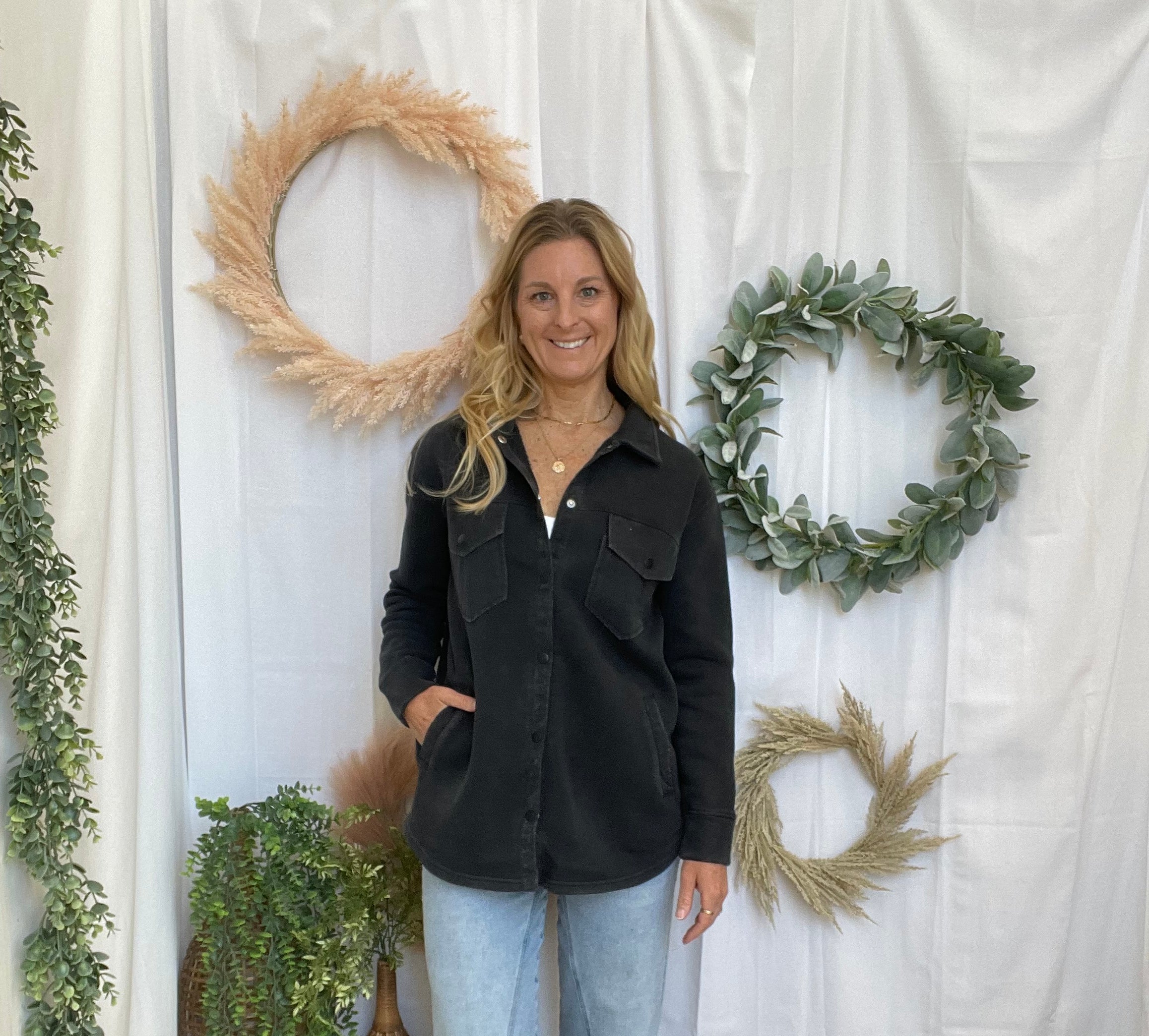 Mono B Snap Shacket-Black-Coats & Jackets-mono b-The Silo Boutique, Women's Fashion Boutique Located in Warren and Grand Forks North Dakota