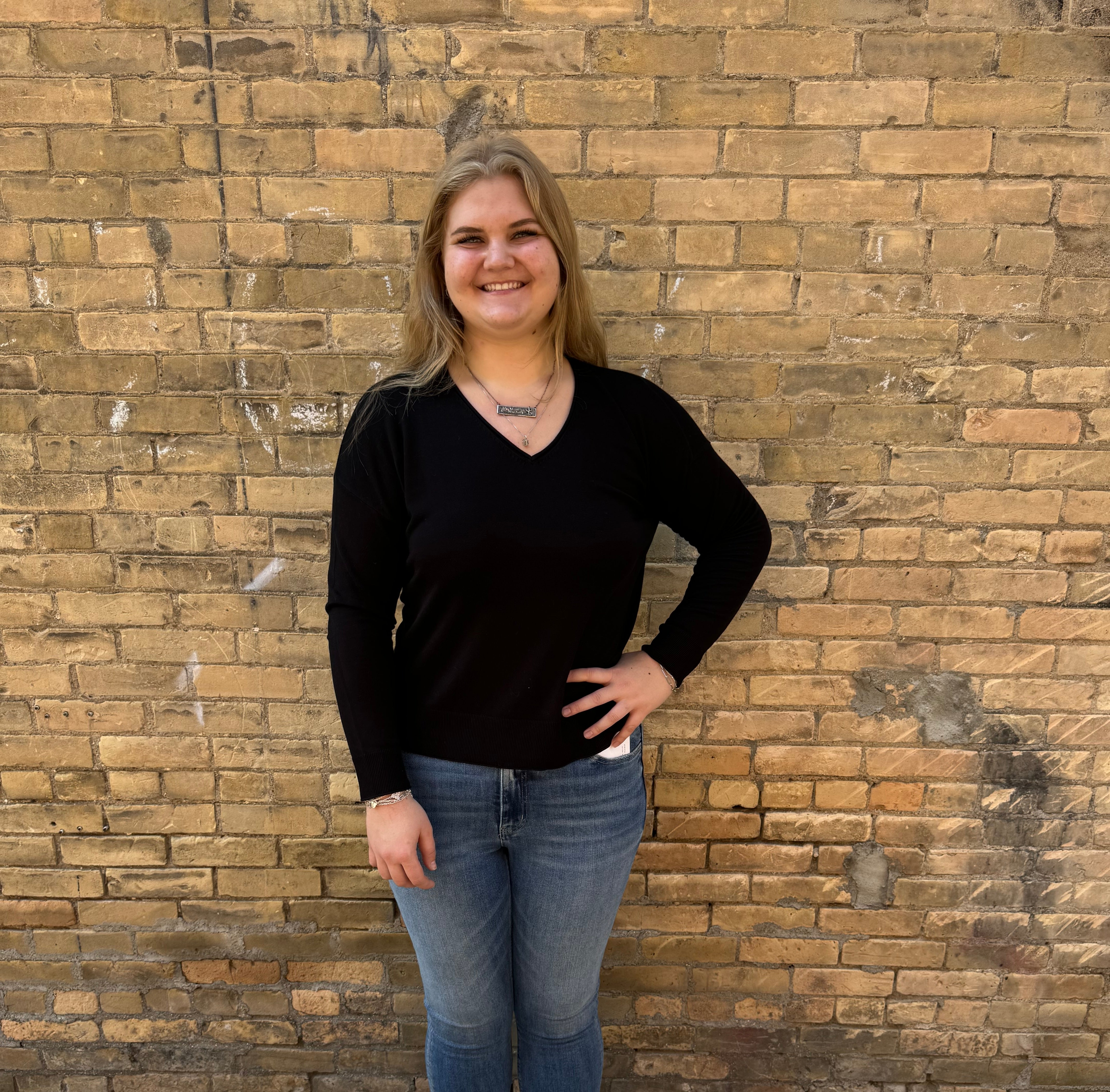 Cool V-Neck Long Sleeve Sweater-Black-Sweaters-be cool-The Silo Boutique, Women's Fashion Boutique Located in Warren and Grand Forks North Dakota