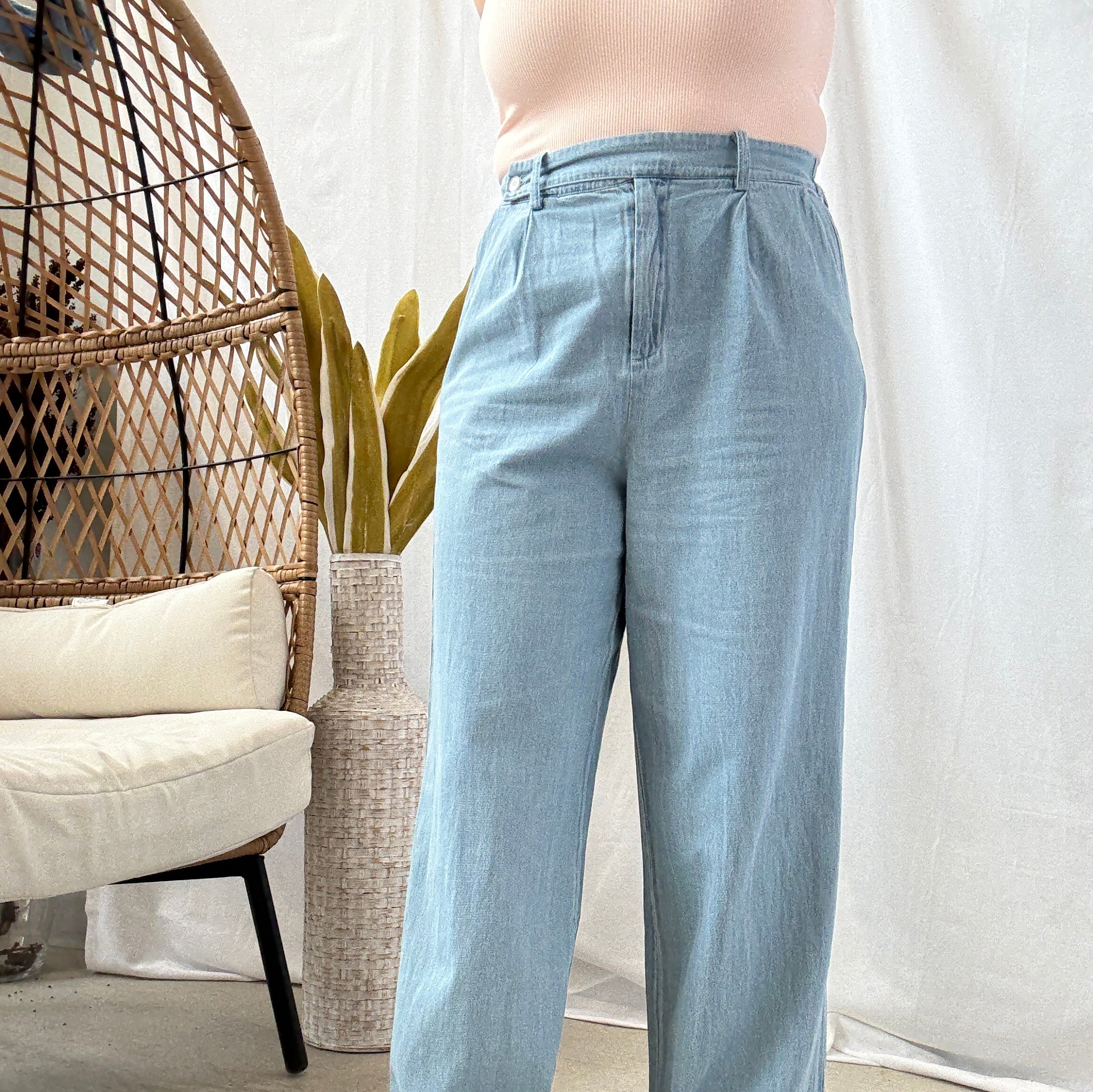 Denim Wide Leg Pants-Pants-gilli-The Silo Boutique, Women's Fashion Boutique Located in Warren and Grand Forks North Dakota