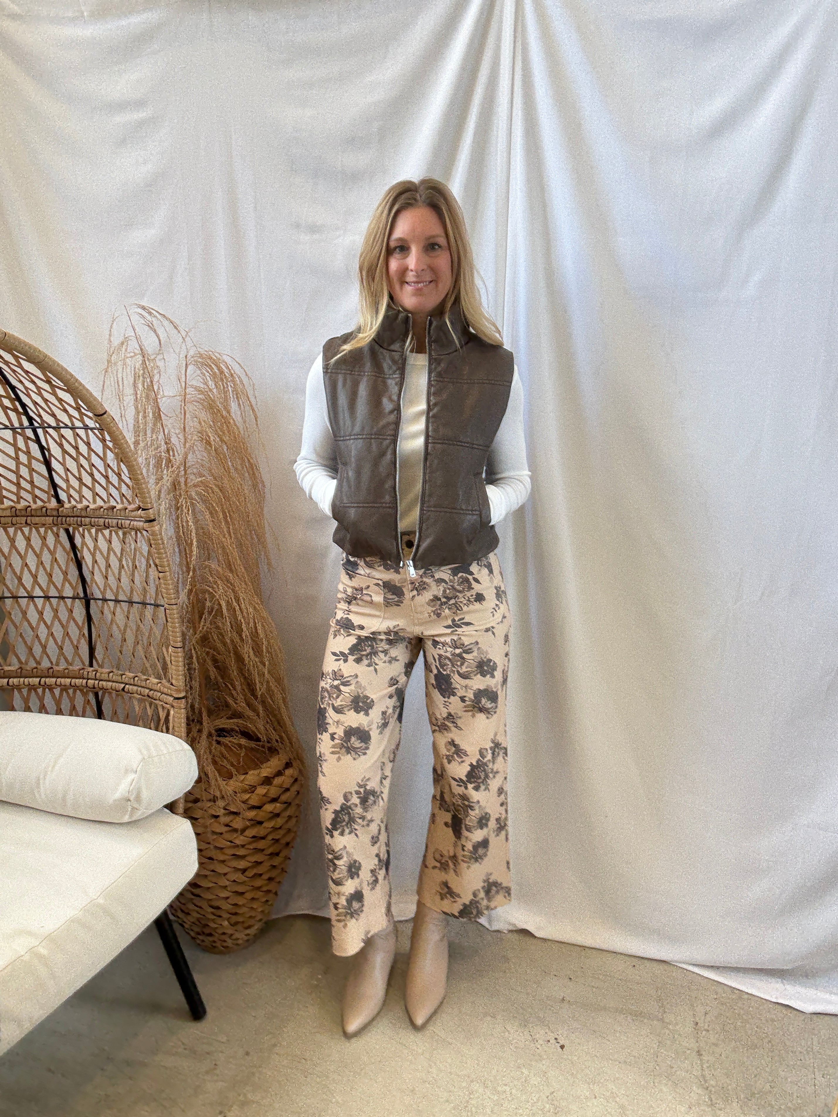 Faux Leather Vest-Brown-Vests-be cool-The Silo Boutique, Women's Fashion Boutique Located in Warren and Grand Forks North Dakota