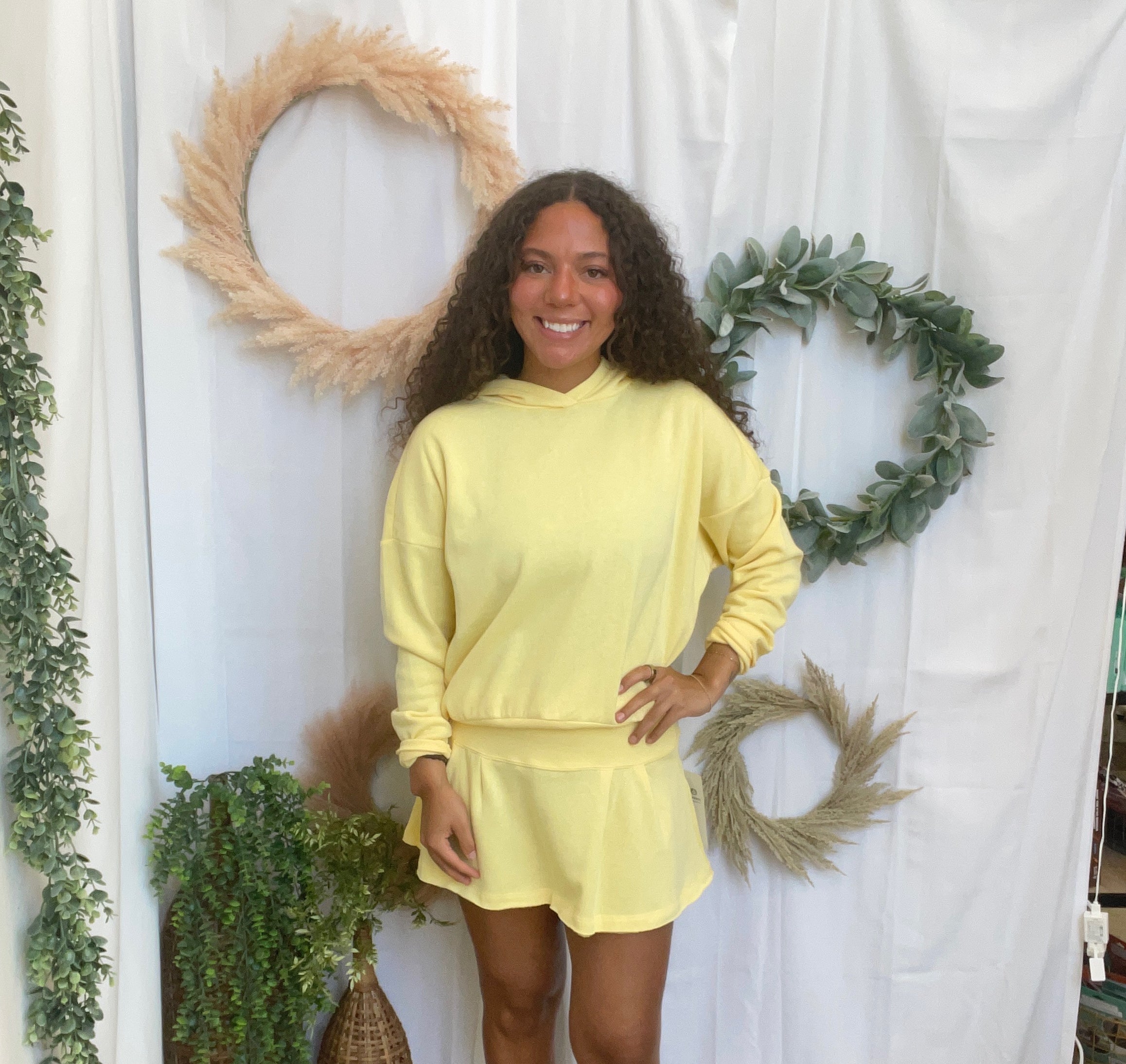 Mono B Icon Hoodie Set-Yellow-Outfit Sets-mono b-The Silo Boutique, Women's Fashion Boutique Located in Warren and Grand Forks North Dakota