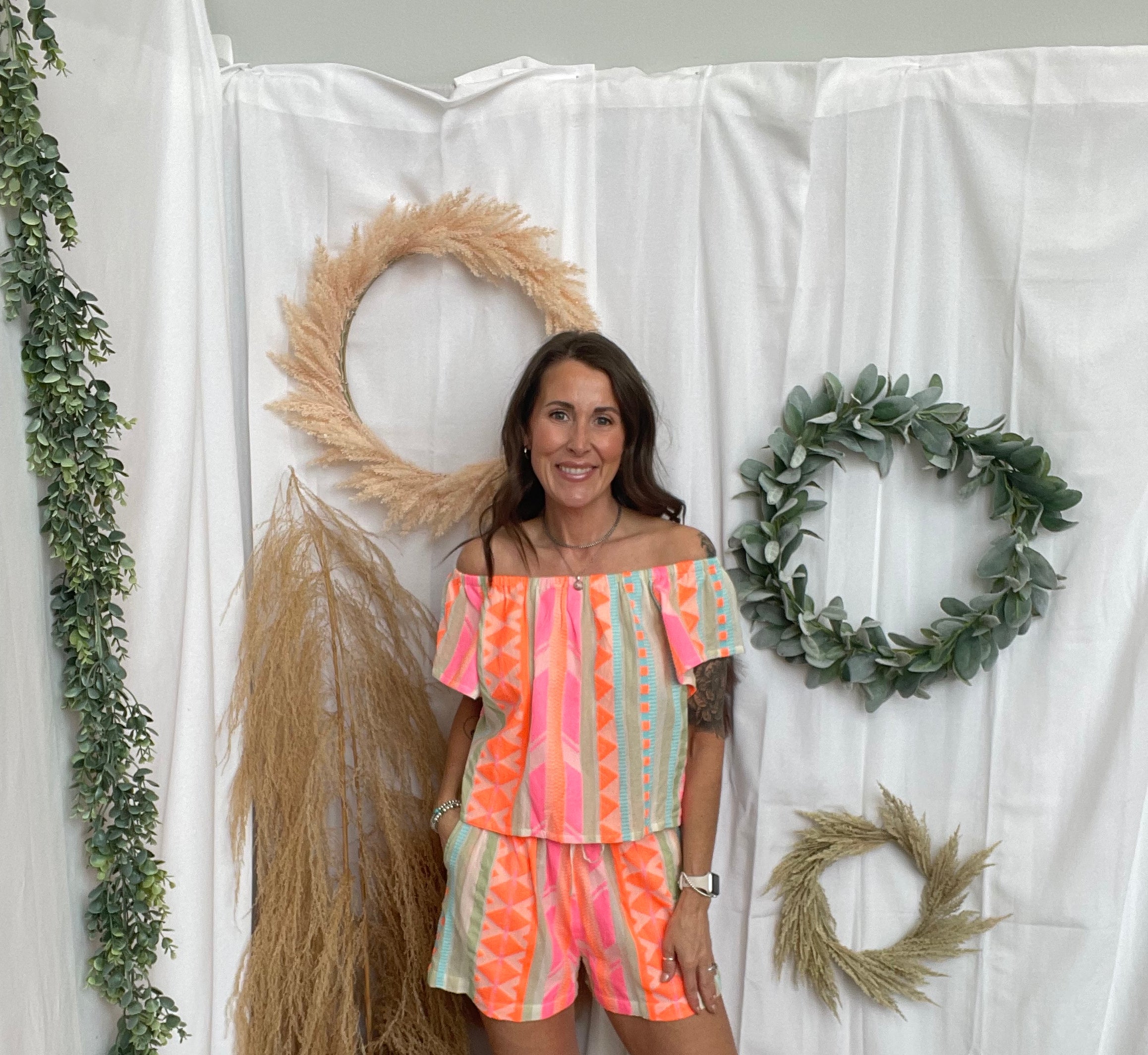 Elan Neon Aztec Shorts-Shorts-elan-The Silo Boutique, Women's Fashion Boutique Located in Warren and Grand Forks North Dakota