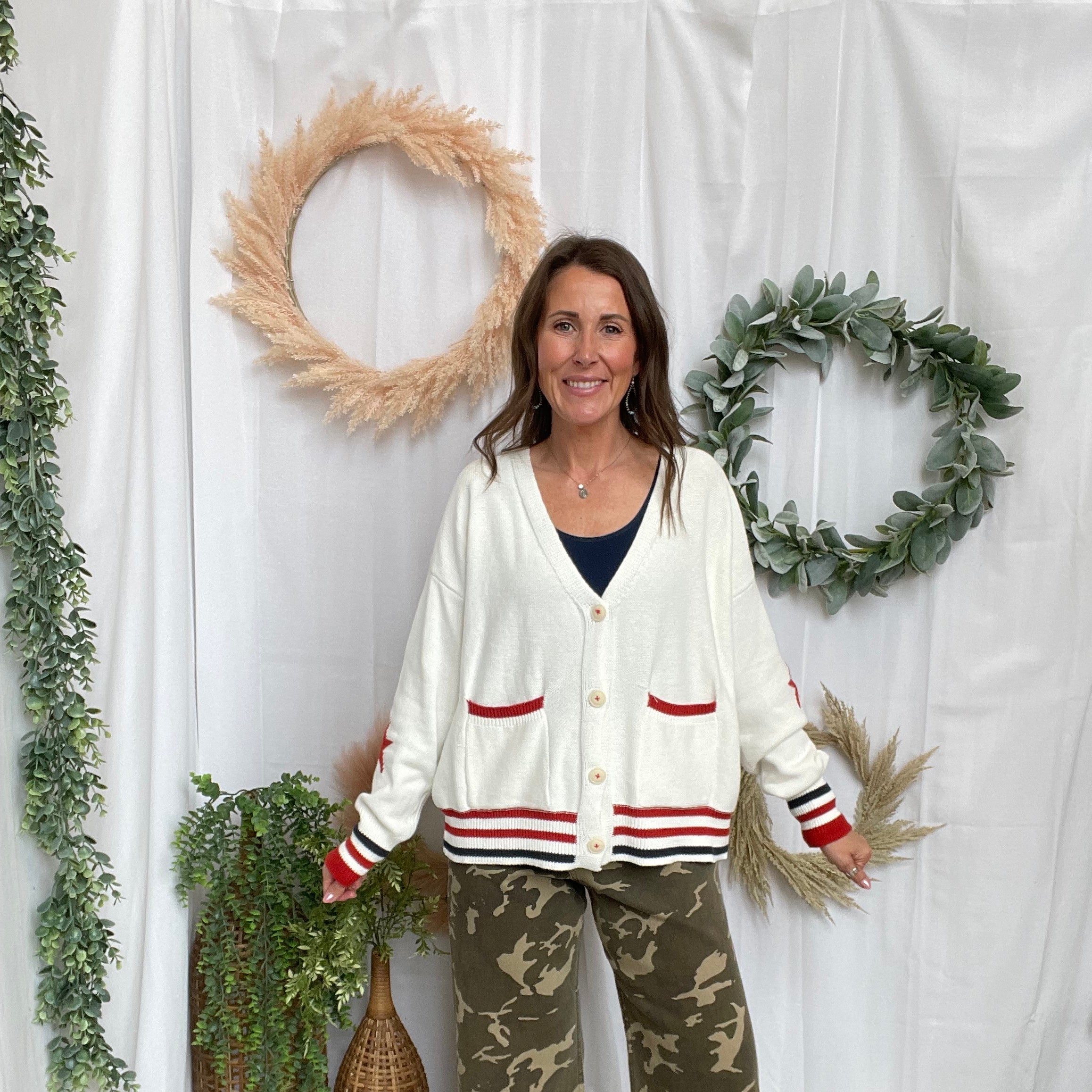 The Patriotic Cardigan-Cardigans-eesome-The Silo Boutique, Women's Fashion Boutique Located in Warren and Grand Forks North Dakota