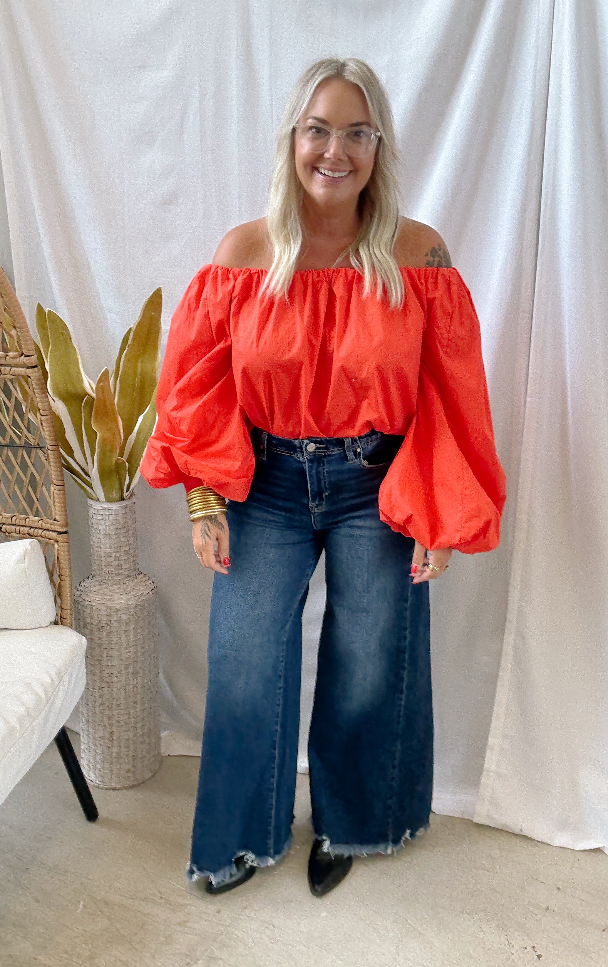 Risen Ankle Wide Leg Dark Jeans-Jeans-risen-The Silo Boutique, Women's Fashion Boutique Located in Warren and Grand Forks North Dakota