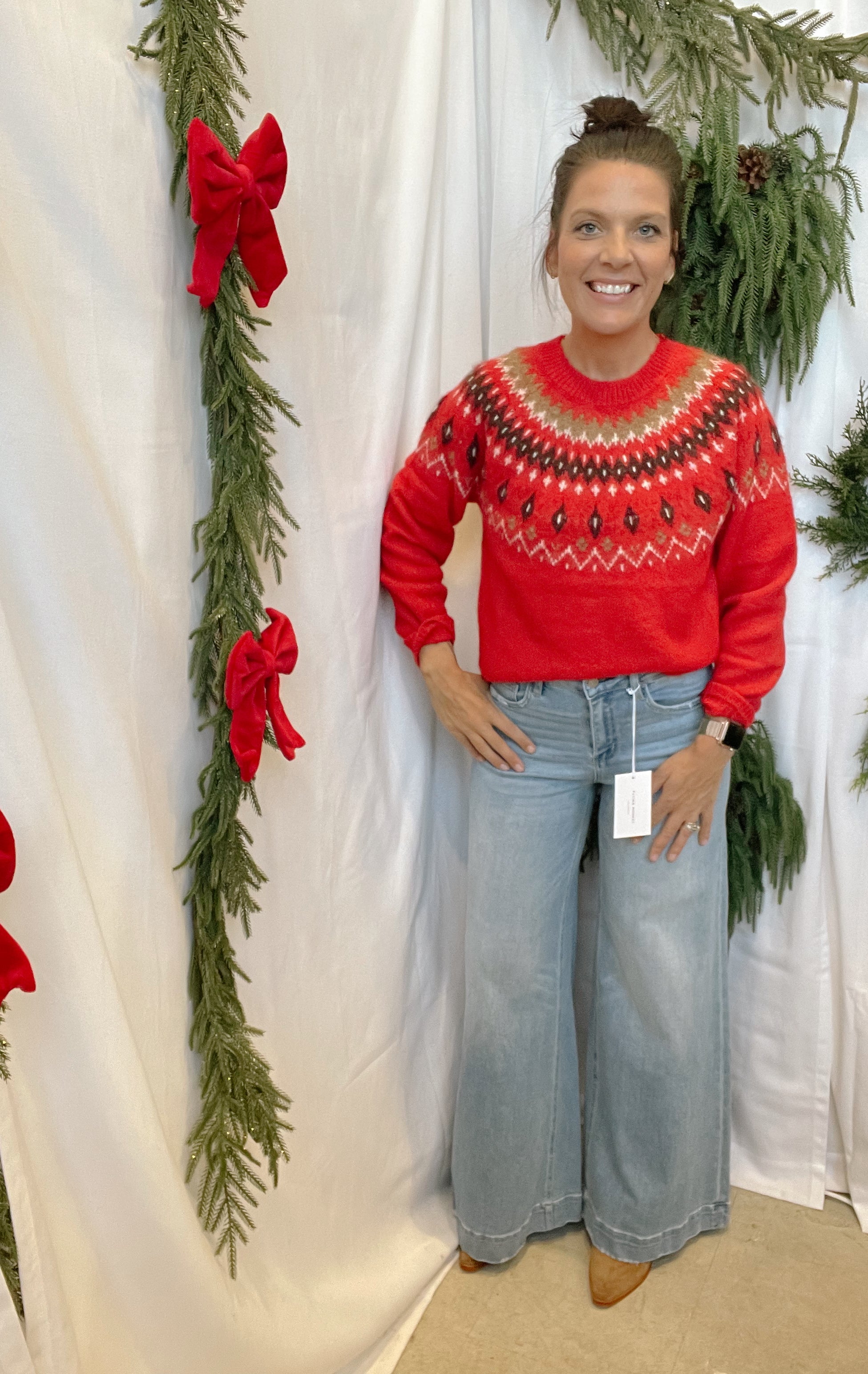 Shelly Red Isle Sweater-Sweaters-hyfve-The Silo Boutique, Women's Fashion Boutique Located in Warren and Grand Forks North Dakota