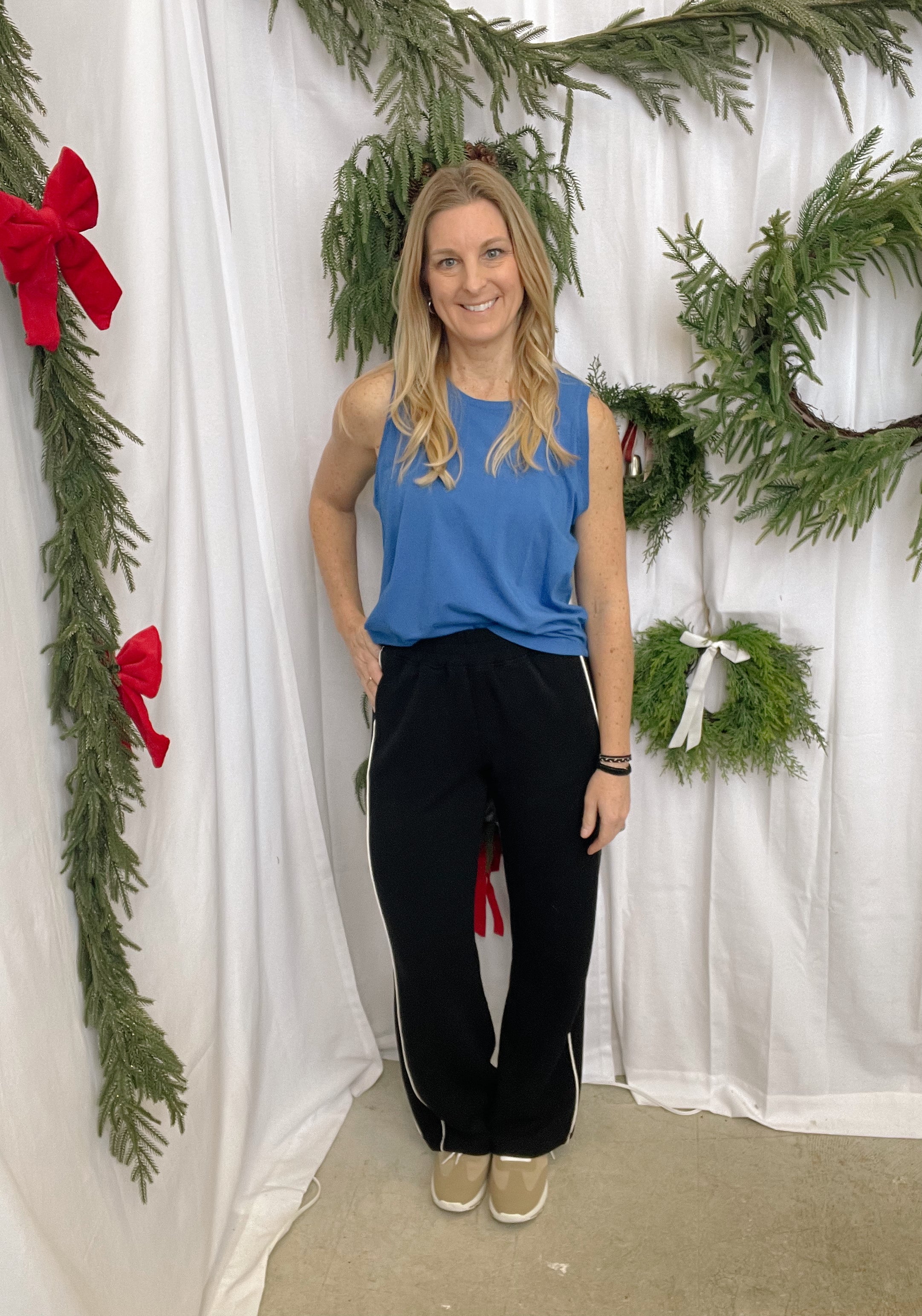 Rae Mode Piped Black Pants-Pants-rae mode-The Silo Boutique, Women's Fashion Boutique Located in Warren and Grand Forks North Dakota