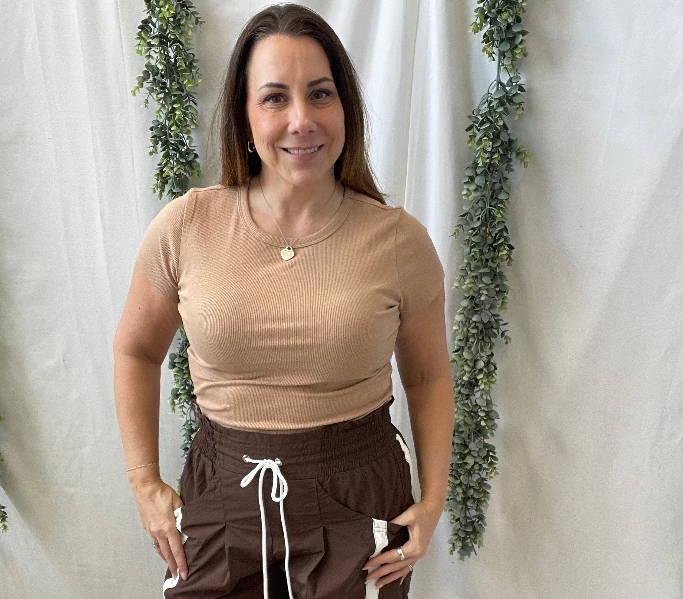 Bucket Windbreaker Pants-Brown-Pants-bucketlist-The Silo Boutique, Women's Fashion Boutique Located in Warren and Grand Forks North Dakota