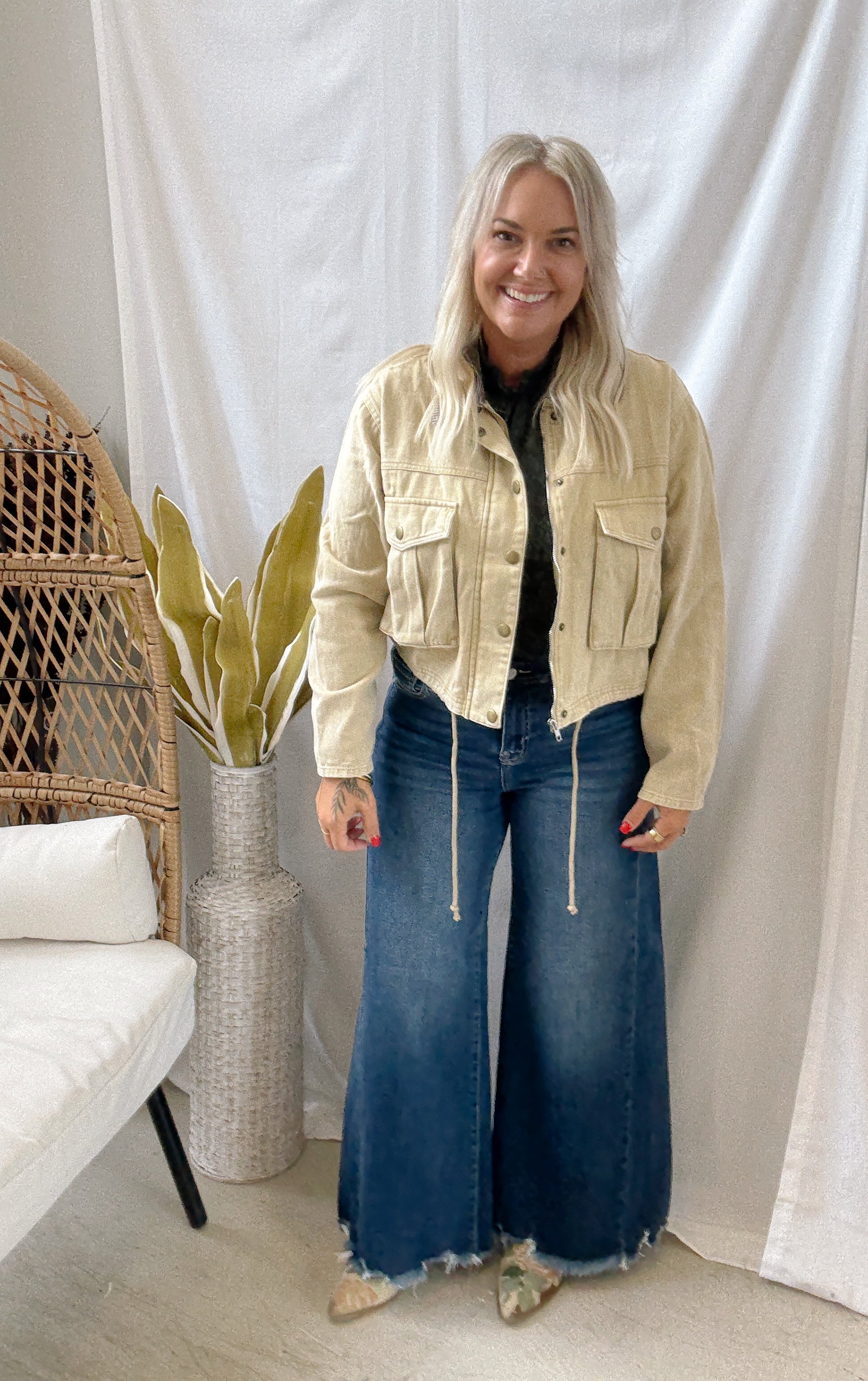 Risen Ankle Wide Leg Dark Jeans-Jeans-risen-The Silo Boutique, Women's Fashion Boutique Located in Warren and Grand Forks North Dakota