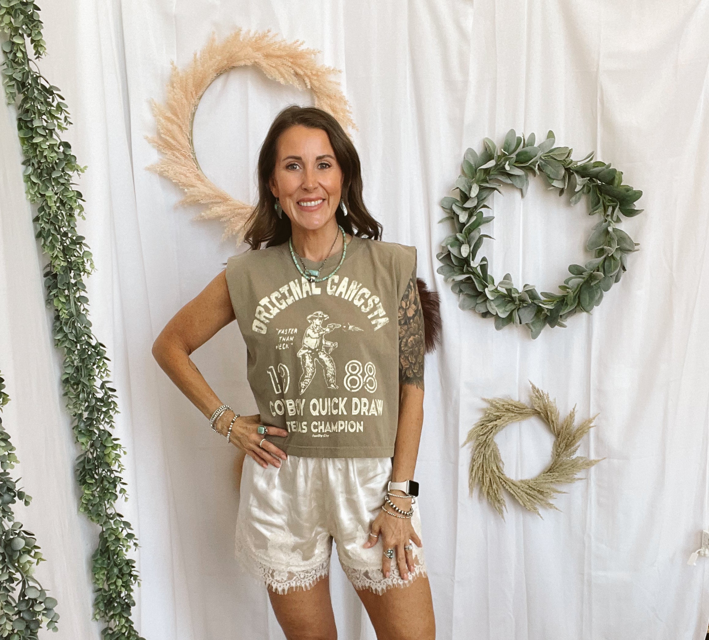 Macey Lace Shorts-Pearl-Shorts-by together-The Silo Boutique, Women's Fashion Boutique Located in Warren and Grand Forks North Dakota