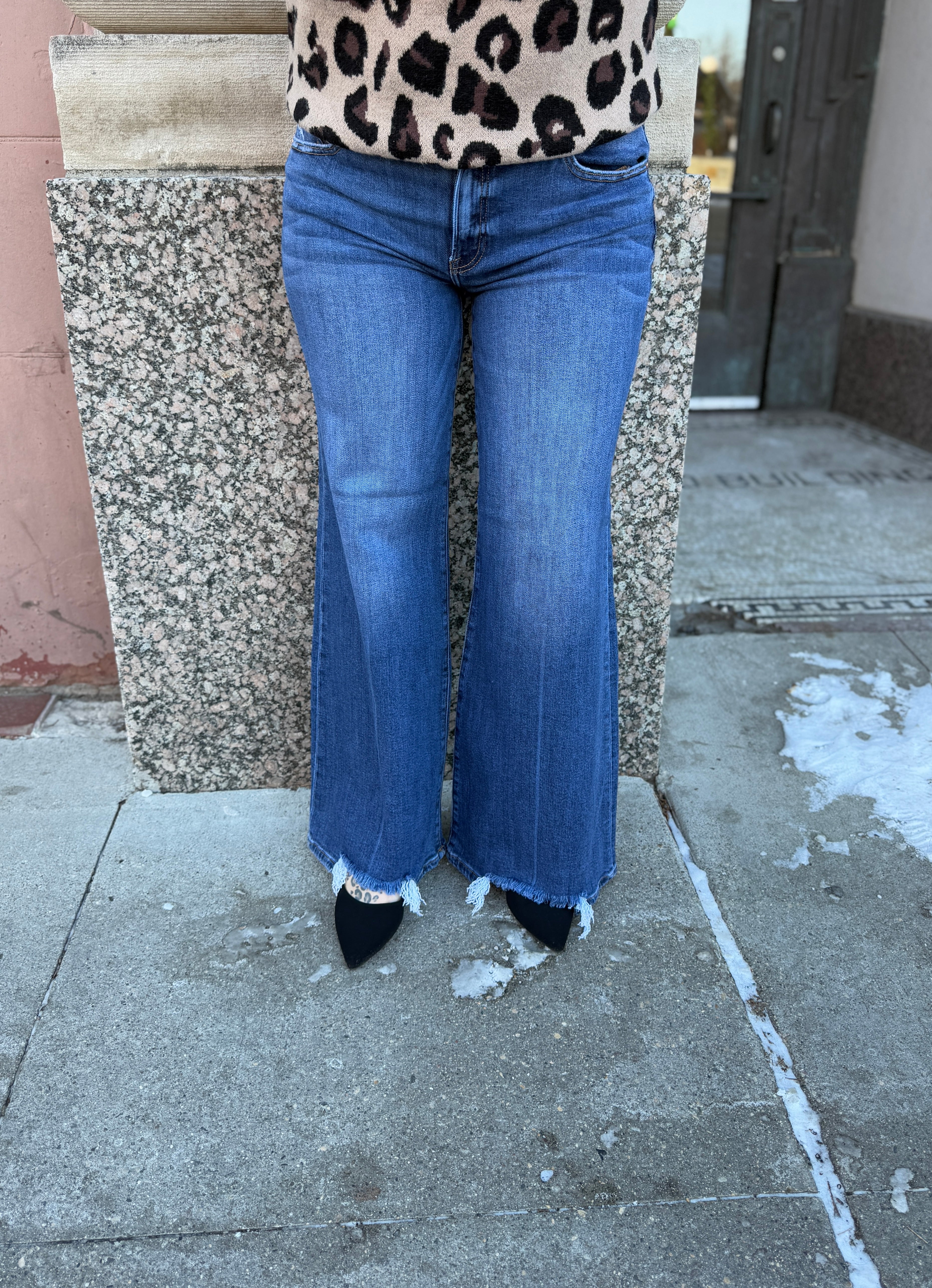 Risen Dark Wide Leg Jeans-Final Sale-Jeans-risen-The Silo Boutique, Women's Fashion Boutique Located in Warren and Grand Forks North Dakota