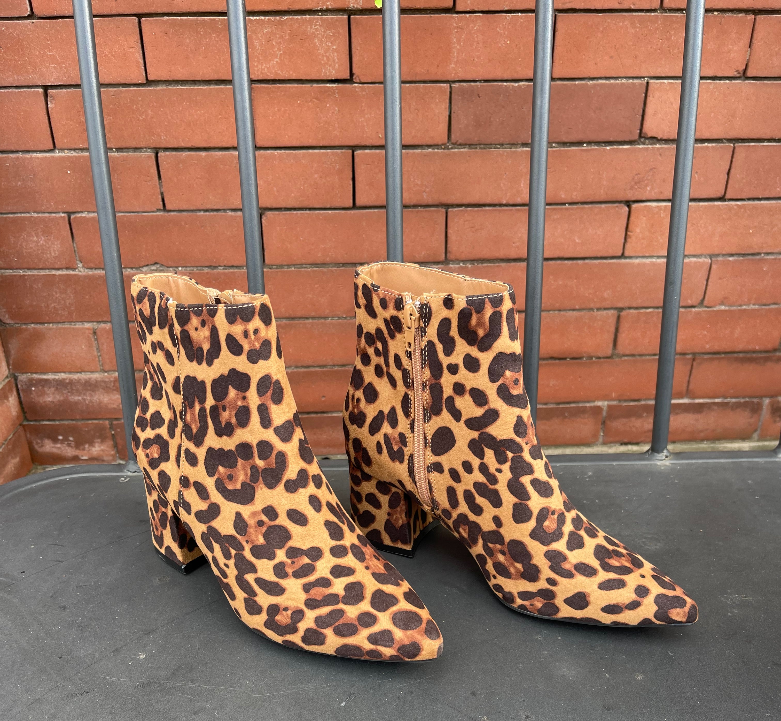 Bamboo Mode Leopard Bootie-Final Sale-Boots-bamboo-The Silo Boutique, Women's Fashion Boutique Located in Warren and Grand Forks North Dakota