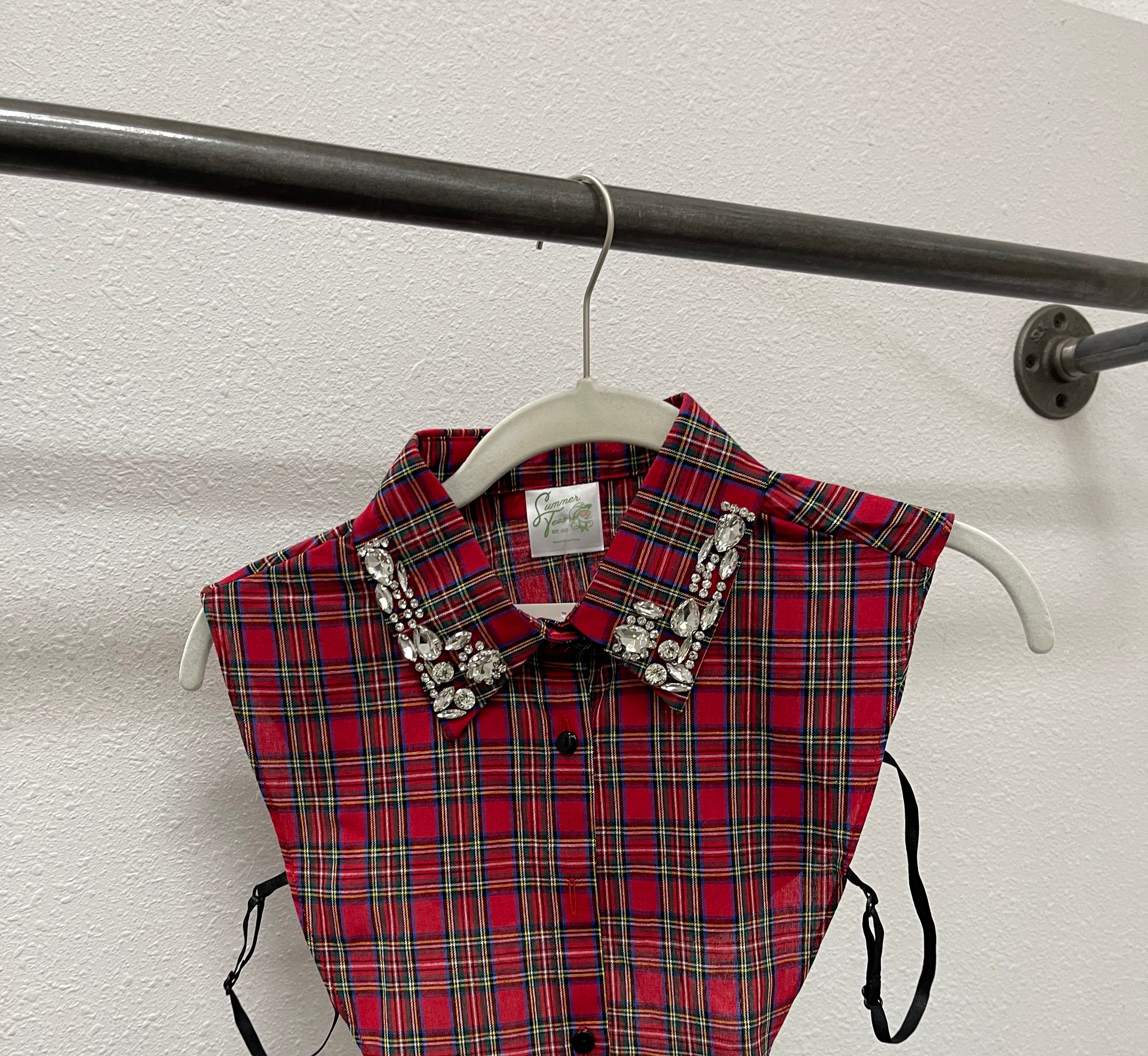 Corporate Collar-Red Christmas-Short Sleeve Tops-Summer Tees-The Silo Boutique, Women's Fashion Boutique Located in Warren and Grand Forks North Dakota