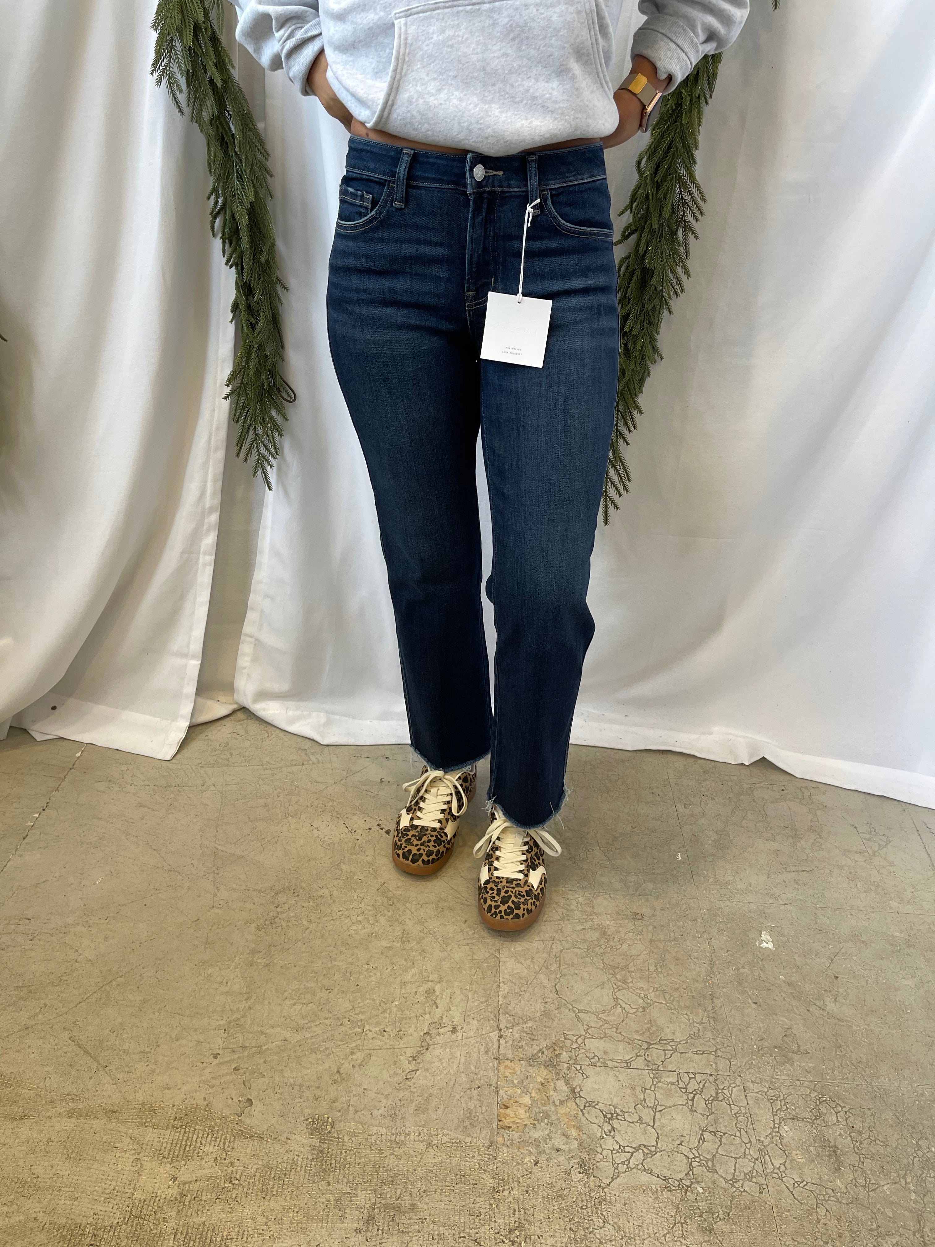 Lovervet Reunite Dark Ankle Straight Jeans-Jeans-lovervet-The Silo Boutique, Women's Fashion Boutique Located in Warren and Grand Forks North Dakota
