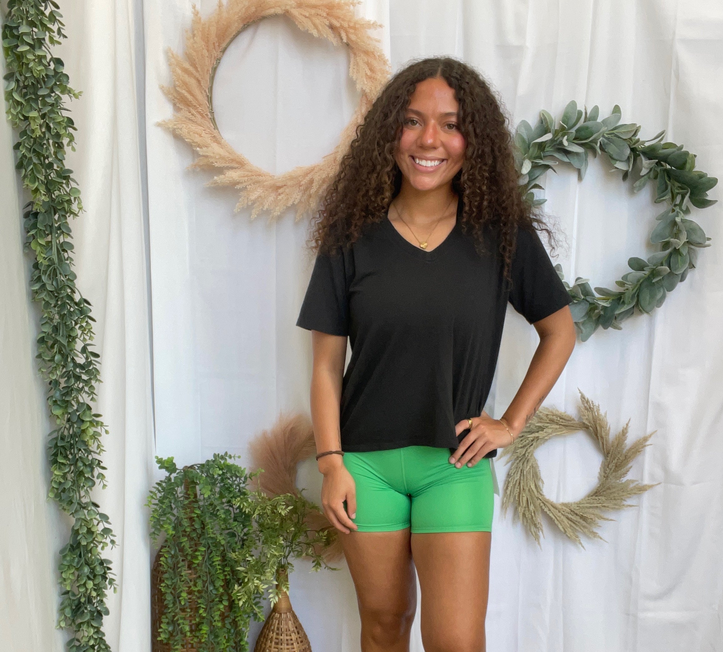 Mono B Pima V Neck Top-Black-Short Sleeve Tops-mono b-The Silo Boutique, Women's Fashion Boutique Located in Warren and Grand Forks North Dakota
