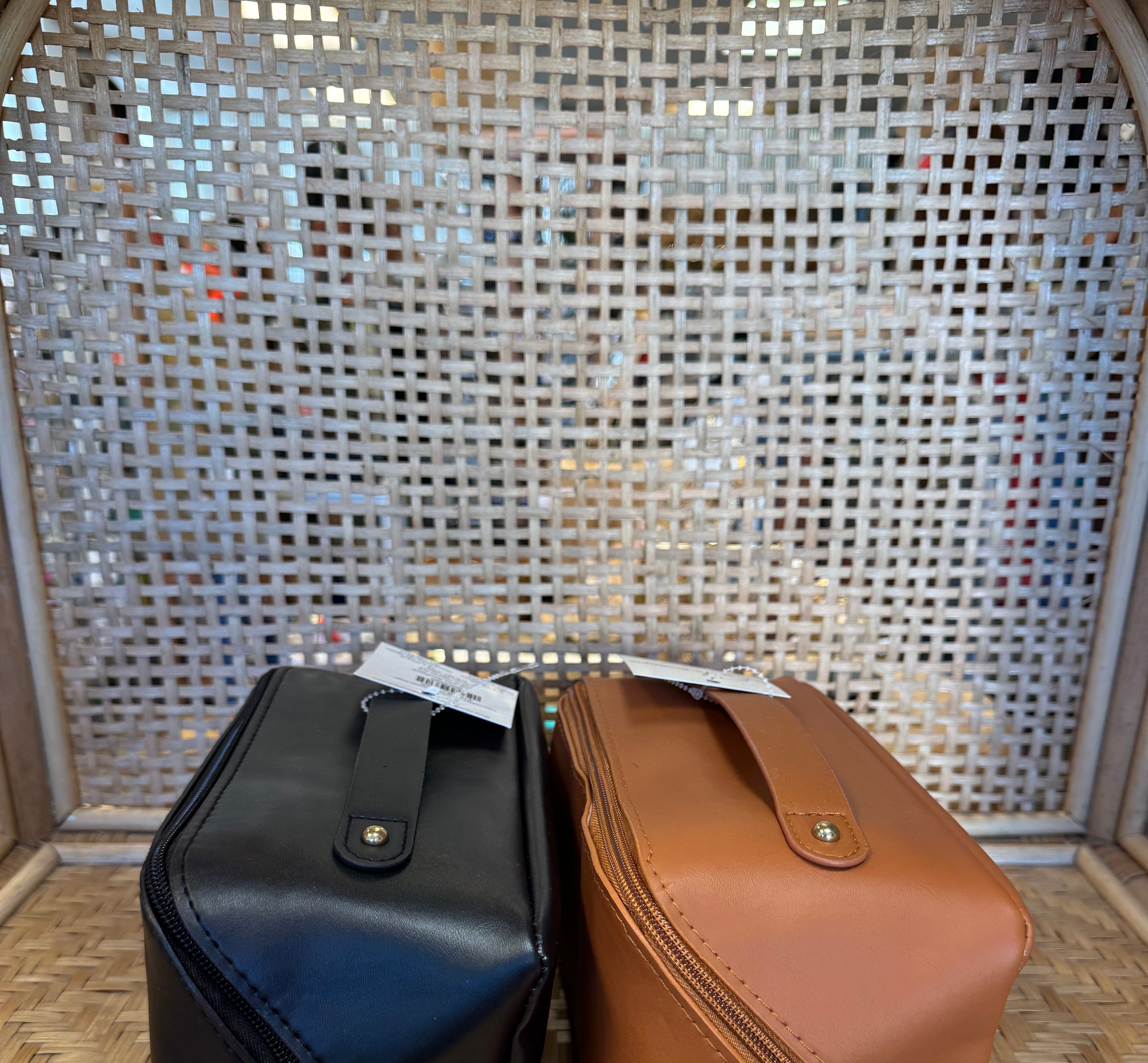 Faux Leather Open Flat Cosmetic Bags-Cosmetic Bags-joss-The Silo Boutique, Women's Fashion Boutique Located in Warren and Grand Forks North Dakota