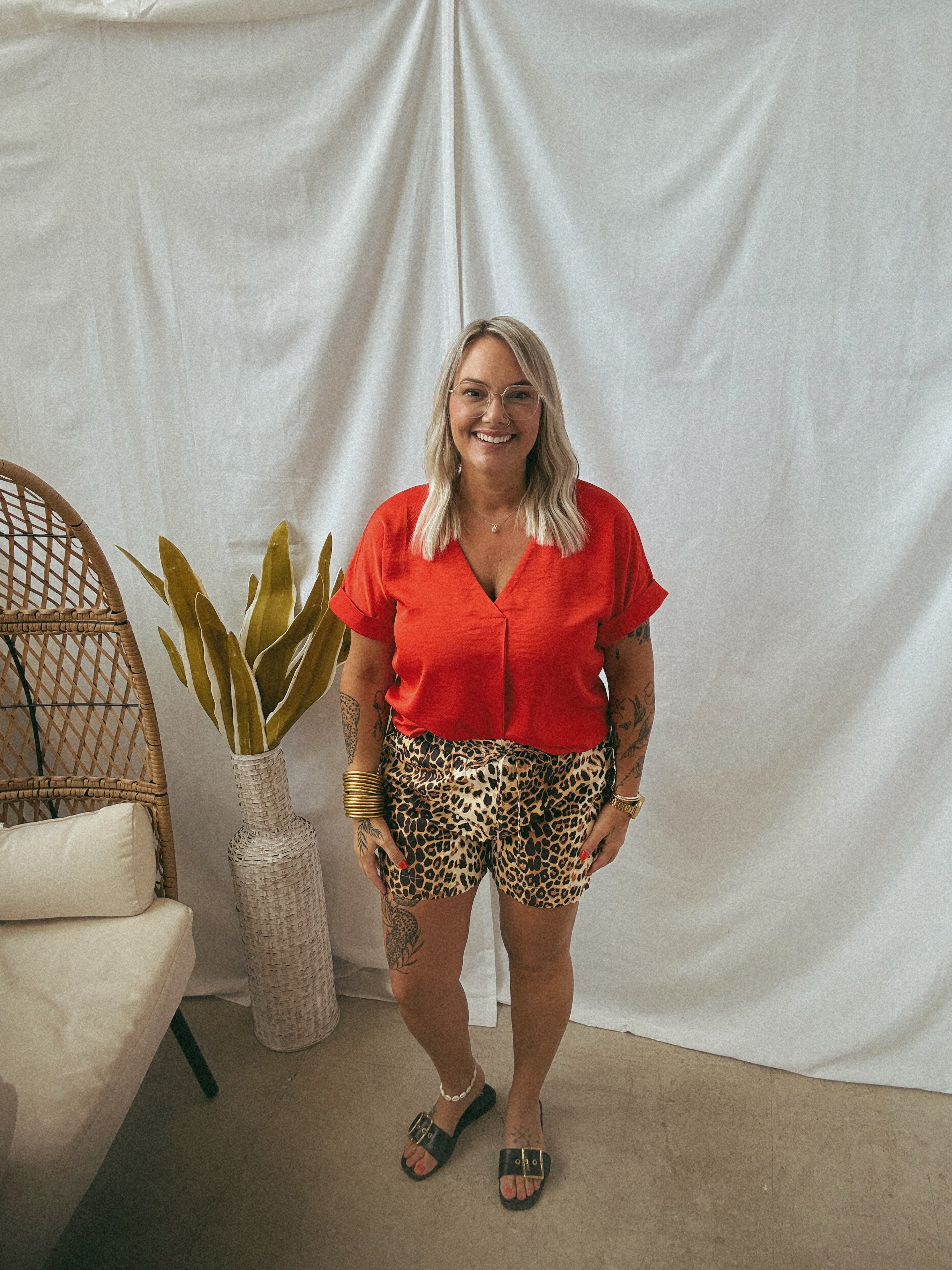 Glam V Neck Short Sleeve Top-Red-Short Sleeve Tops-glam-The Silo Boutique, Women's Fashion Boutique Located in Warren and Grand Forks North Dakota