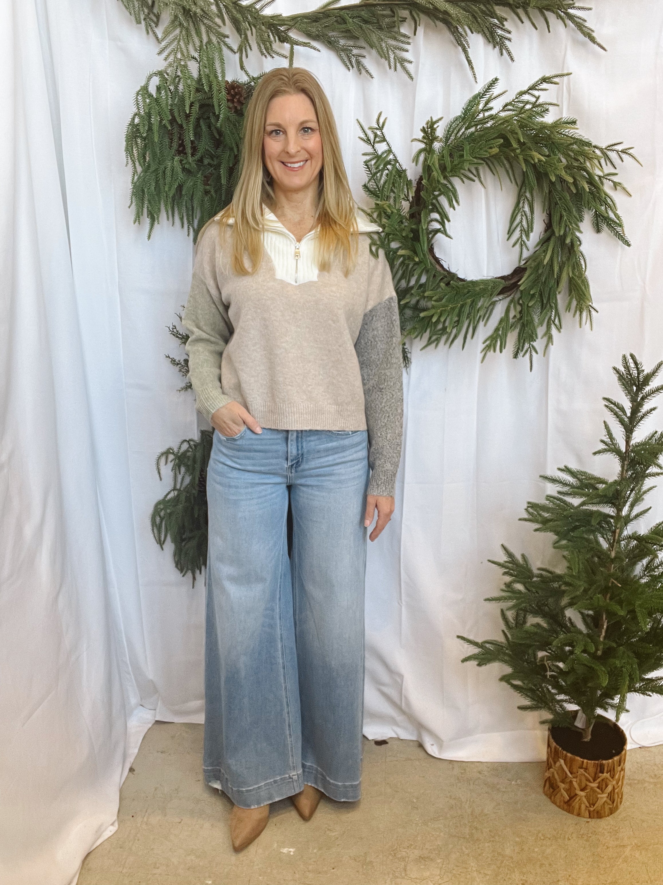 So Me Taupe Essential Sweater-Sweaters-so me-The Silo Boutique, Women's Fashion Boutique Located in Warren and Grand Forks North Dakota