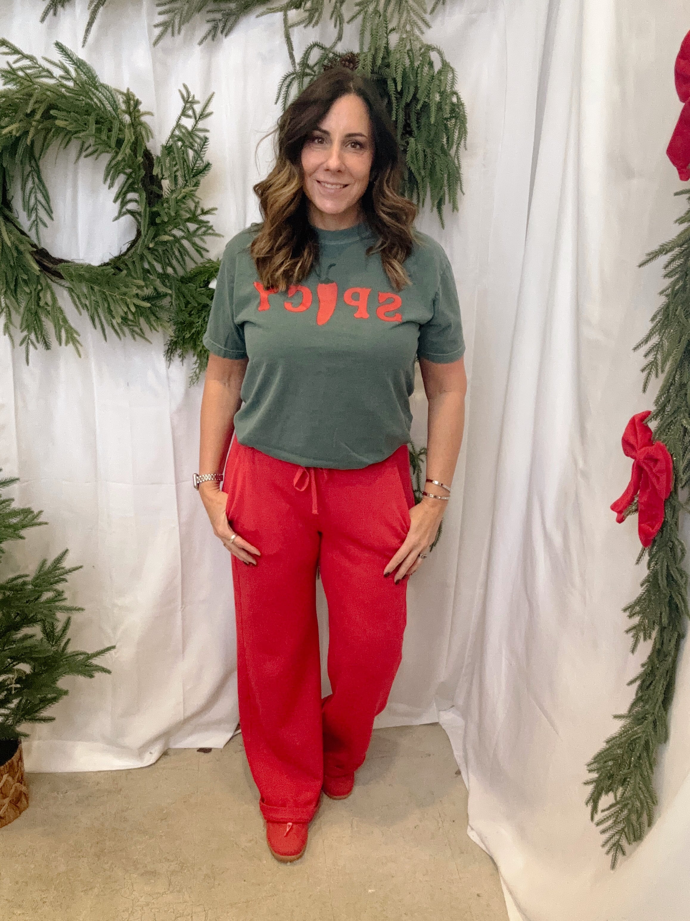 Spicy Green Graphic Tee-Short Sleeve Tops-Fair-The Silo Boutique, Women's Fashion Boutique Located in Warren and Grand Forks North Dakota