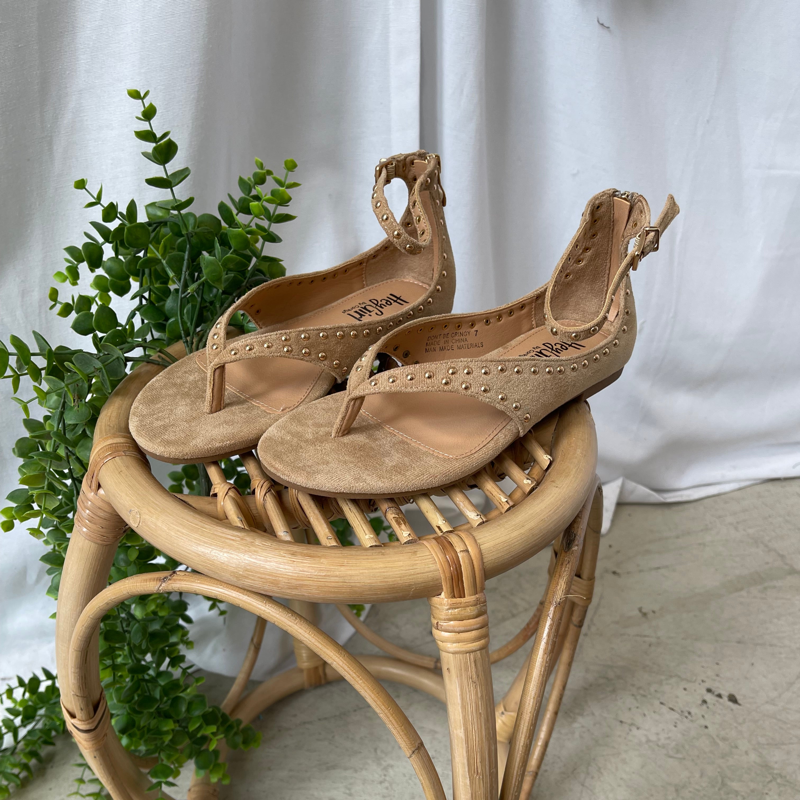 Corky's Don't Be Cringy Camel Suede Sandal-Sandals-corkys-The Silo Boutique, Women's Fashion Boutique Located in Warren and Grand Forks North Dakota
