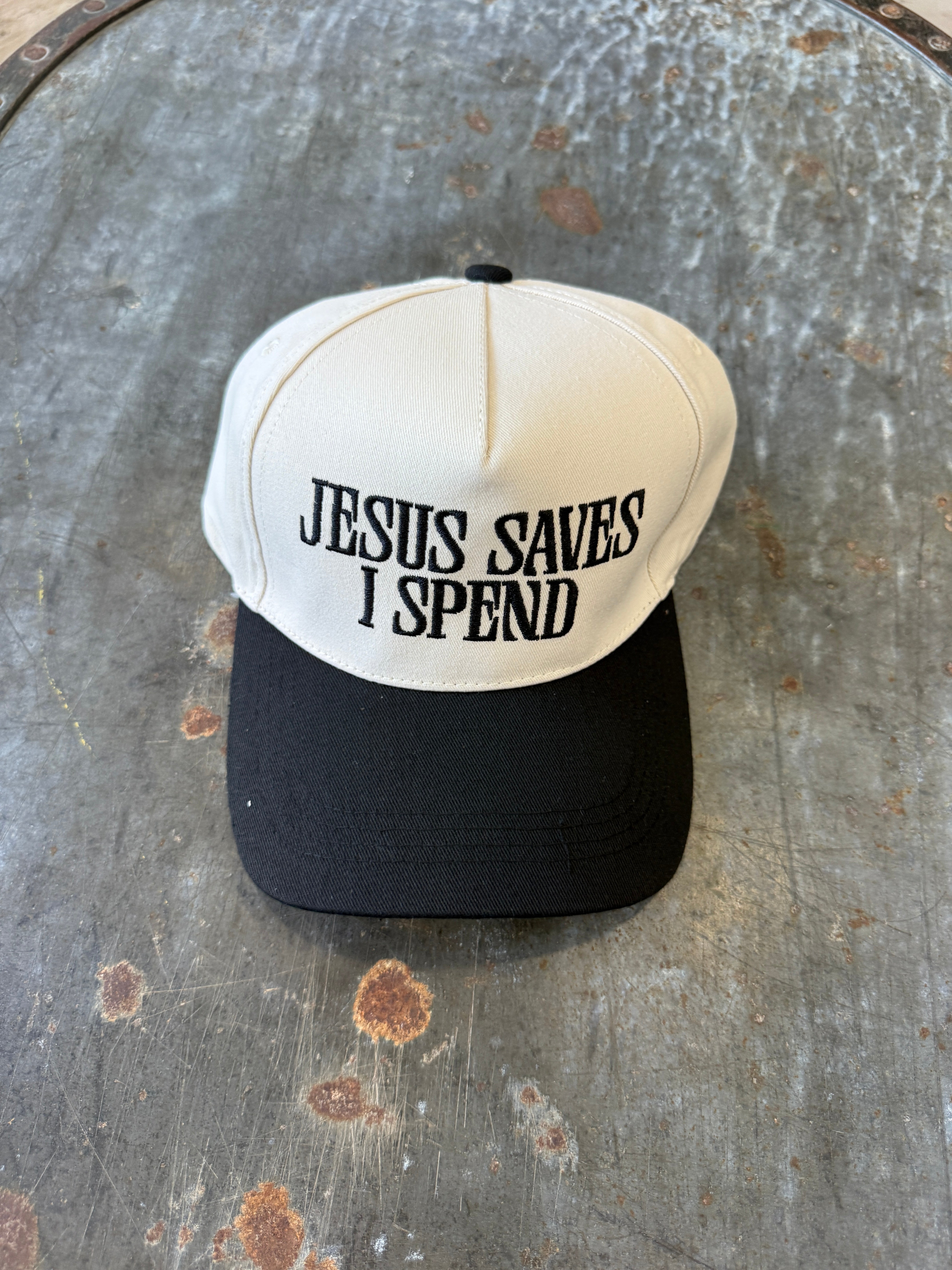 Jesus Saves I Spend Hat-Hats-Zenana-The Silo Boutique, Women's Fashion Boutique Located in Warren and Grand Forks North Dakota