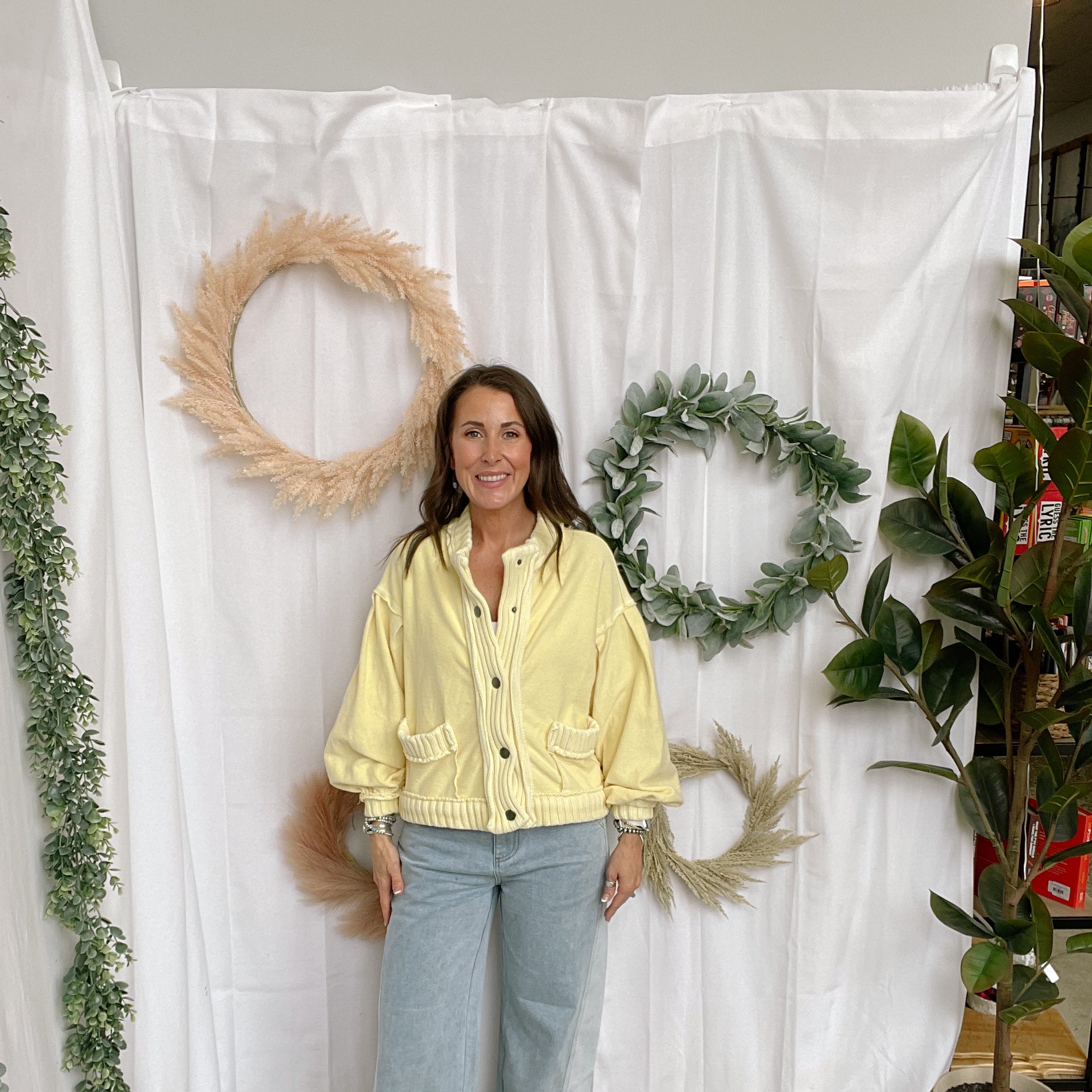 Lov Vintage Cardigan-Lemon-Cardigans-lovlov-The Silo Boutique, Women's Fashion Boutique Located in Warren and Grand Forks North Dakota