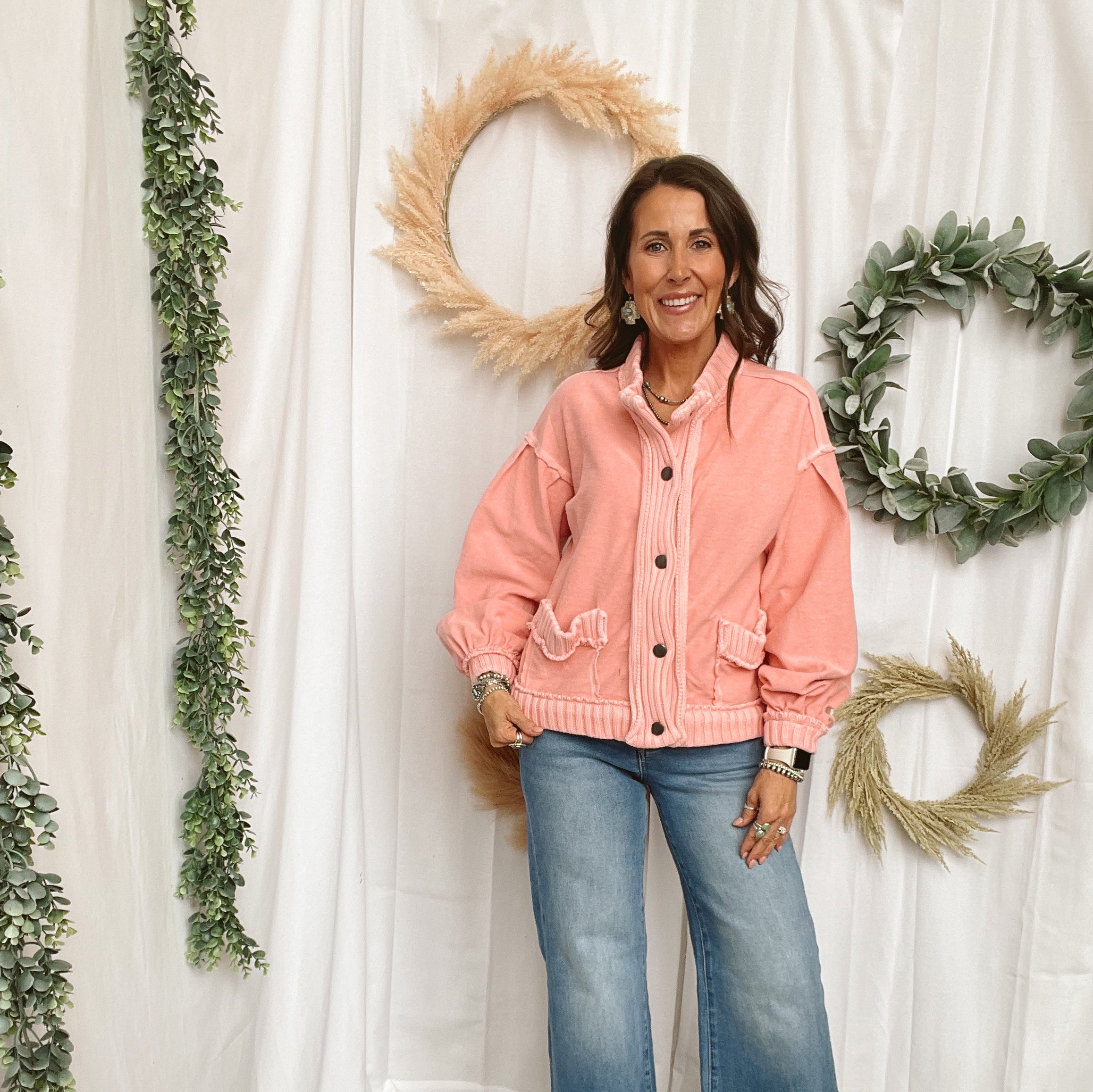 Lov Vintage Cardigan-Pink-Cardigans-lovlov-The Silo Boutique, Women's Fashion Boutique Located in Warren and Grand Forks North Dakota
