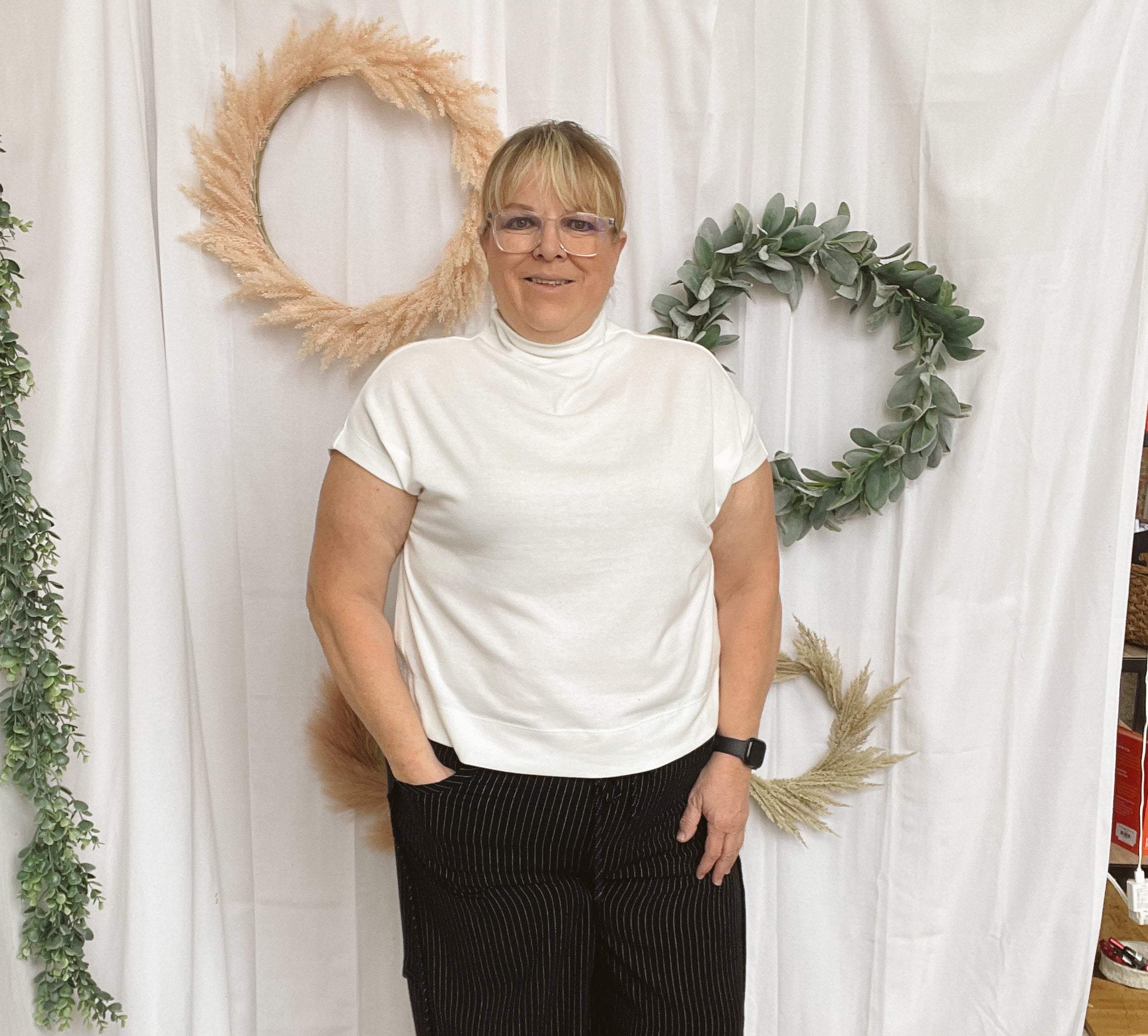 Becca Basic Mock Short Sleeve Top-White-Short Sleeve Tops-entro-The Silo Boutique, Women's Fashion Boutique Located in Warren and Grand Forks North Dakota