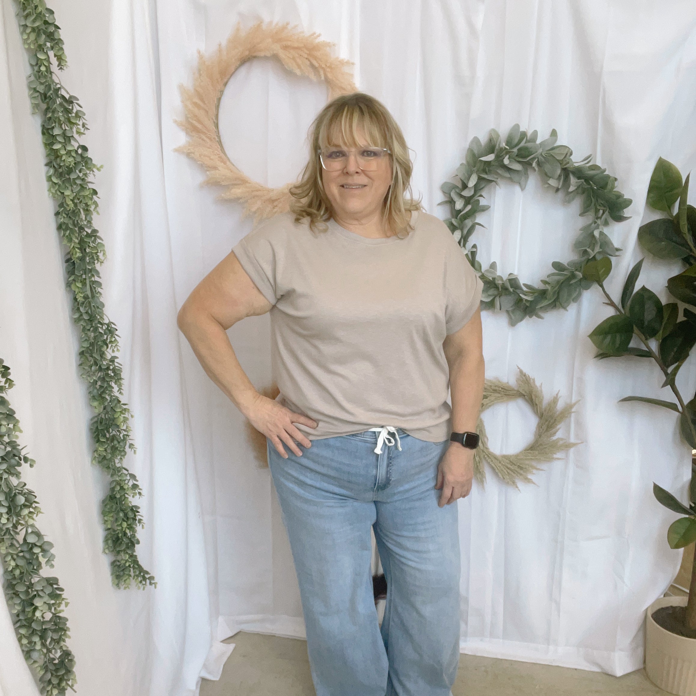 Kelly Slub Rolled Sleeve Tee-Short Sleeve Tops-Zenana-The Silo Boutique, Women's Fashion Boutique Located in Warren and Grand Forks North Dakota