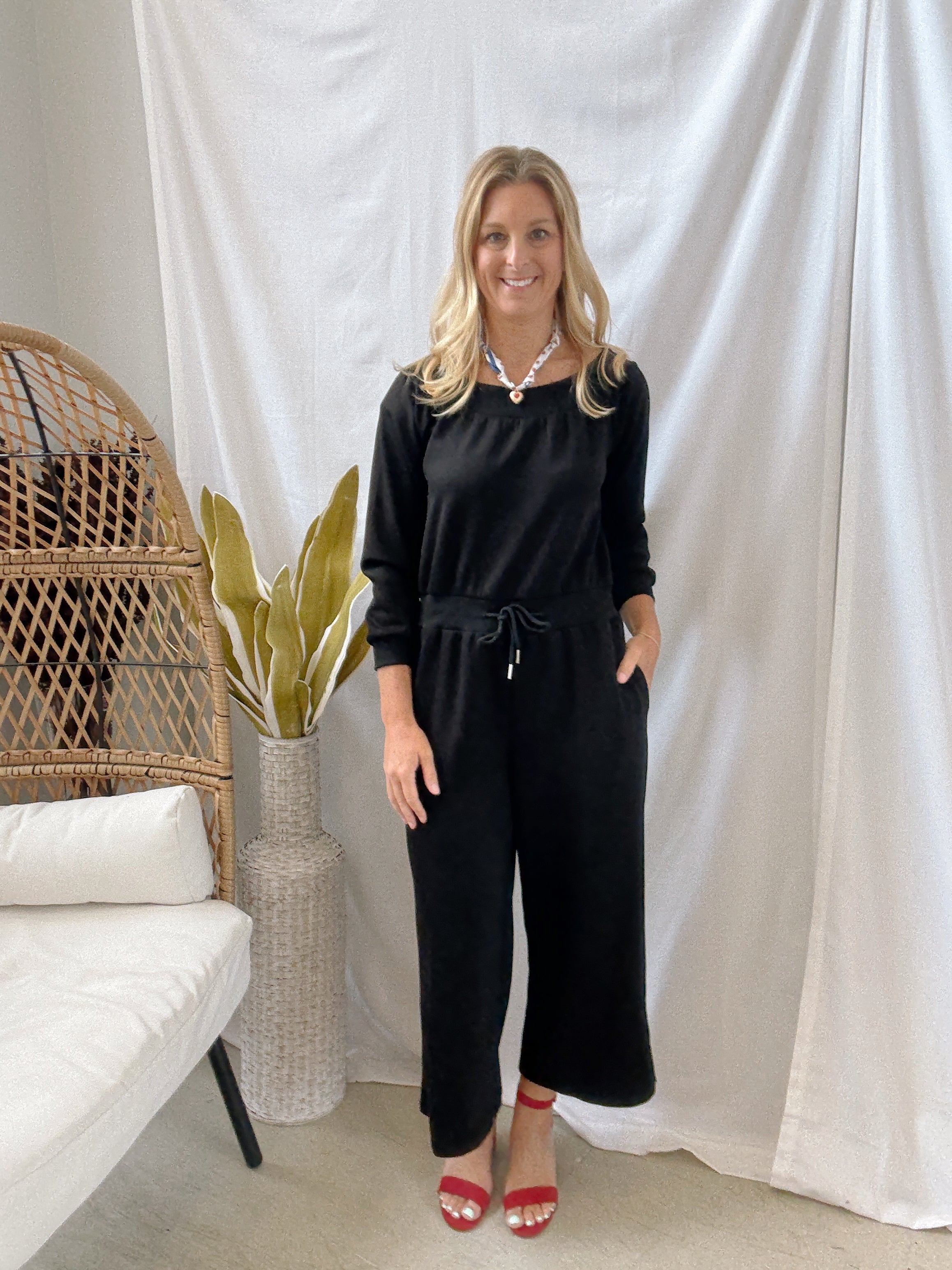 P Cill Black Jumpsuit-Jumpsuits & Rompers-p cill-The Silo Boutique, Women's Fashion Boutique Located in Warren and Grand Forks North Dakota