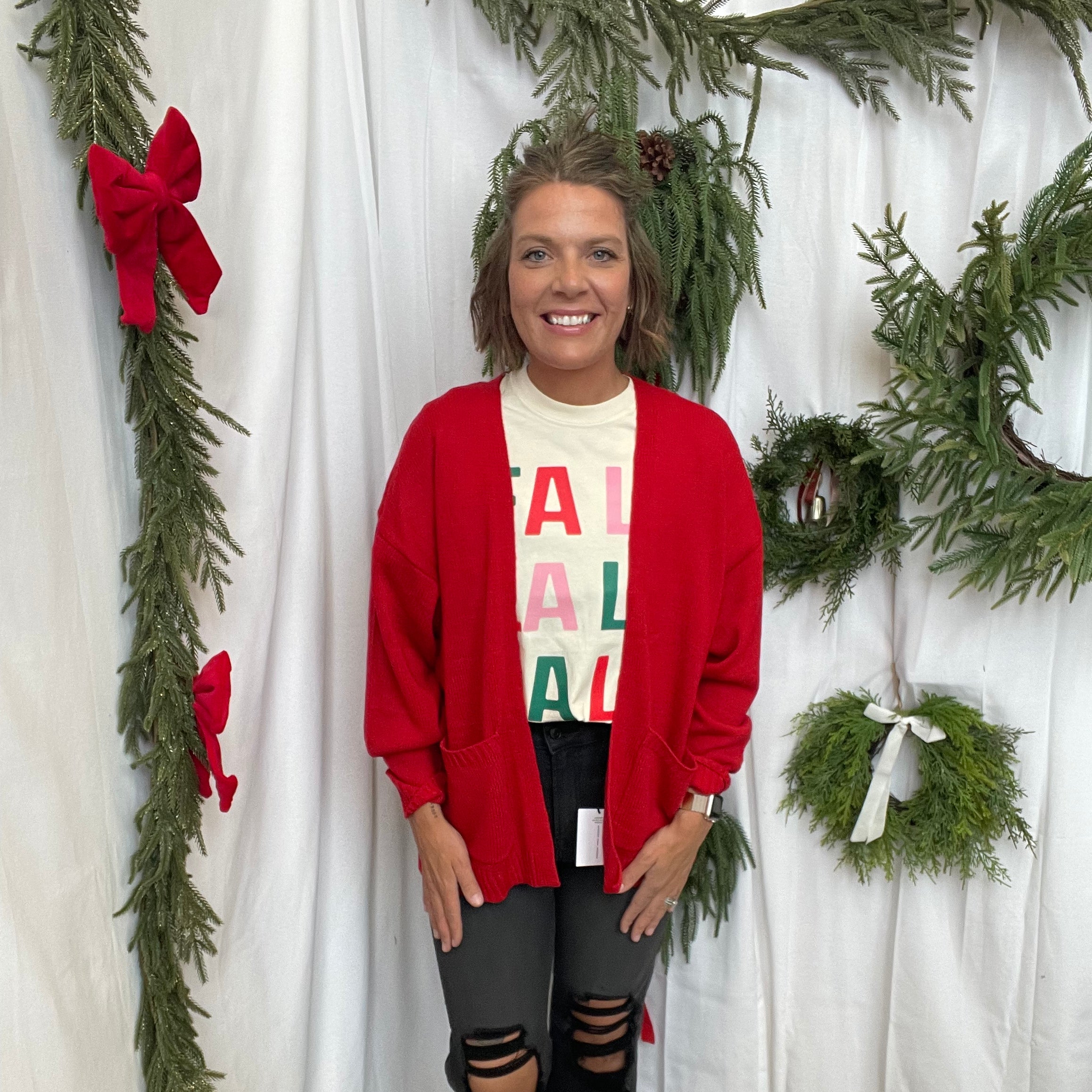 Lori Sweater Cardigan-Red-Cardigans-hyfve-The Silo Boutique, Women's Fashion Boutique Located in Warren and Grand Forks North Dakota