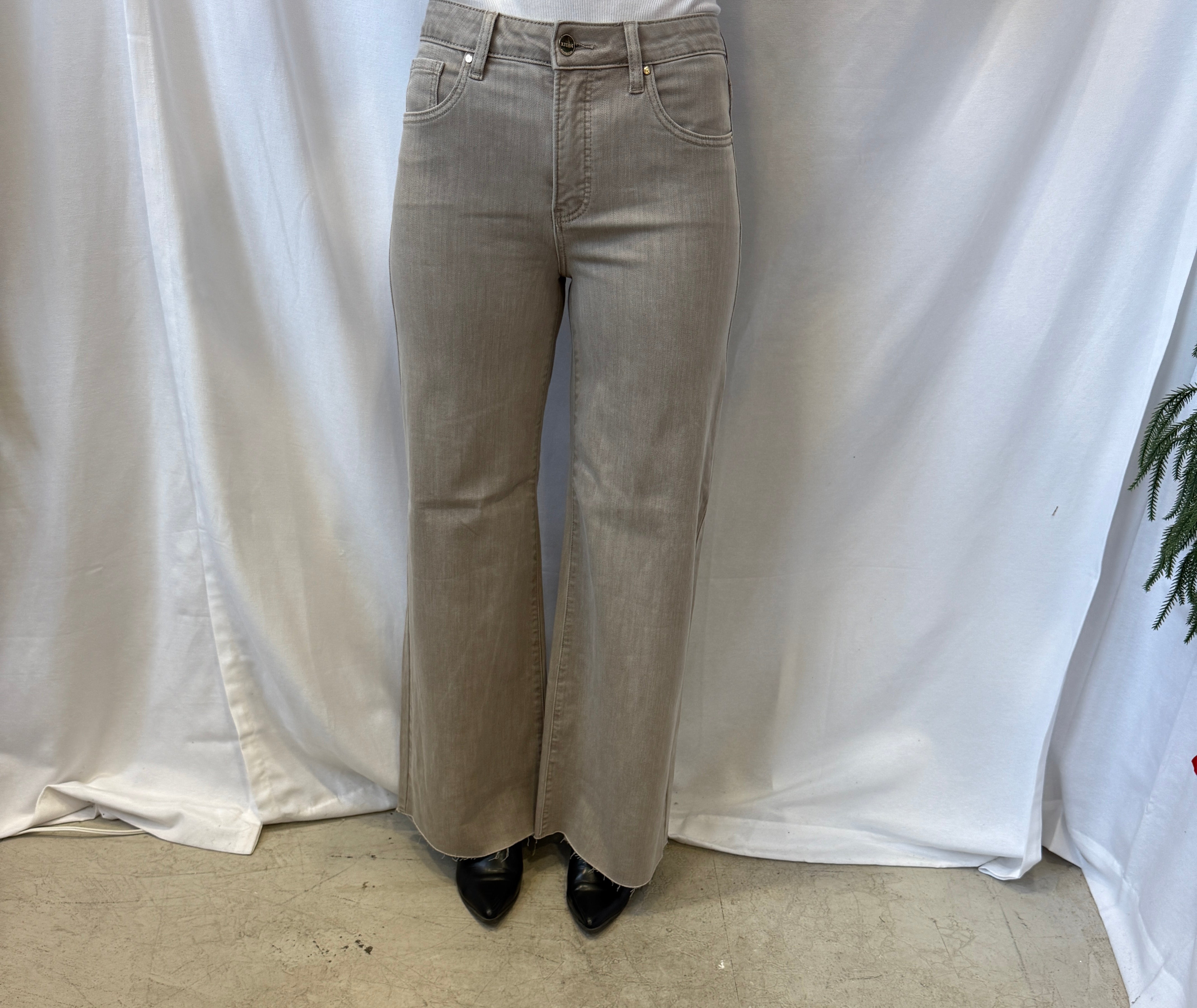 Risen Lurex Taupe Jeans-Jeans-risen-The Silo Boutique, Women's Fashion Boutique Located in Warren and Grand Forks North Dakota