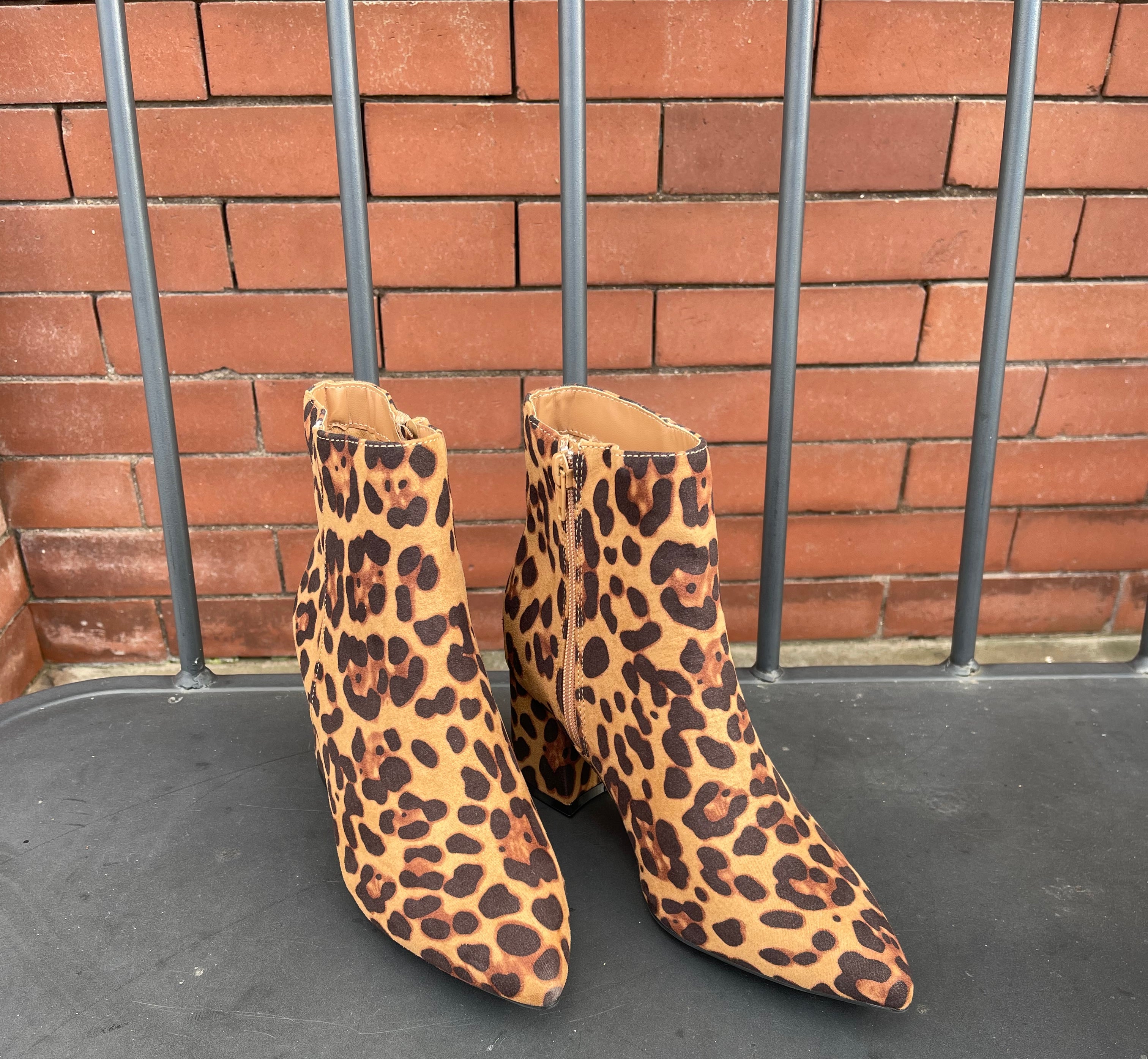 Bamboo Mode Leopard Bootie-Final Sale-Boots-bamboo-The Silo Boutique, Women's Fashion Boutique Located in Warren and Grand Forks North Dakota