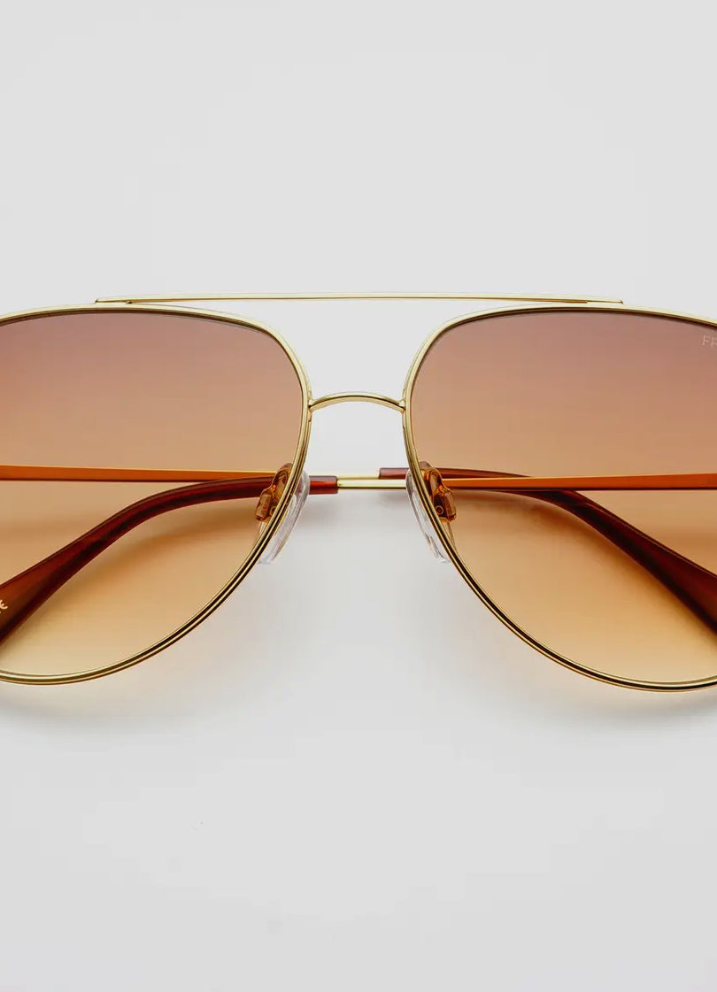 Freyrs Max Gold/Brown Sunglasses-Sunglasses-freyers-The Silo Boutique, Women's Fashion Boutique Located in Warren and Grand Forks North Dakota