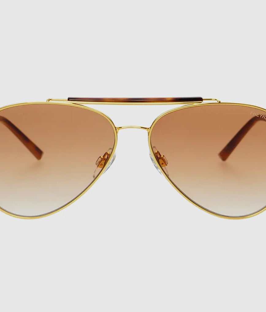 Freyrs Dallas Gold/Brown Sunglasses-Sunglasses-freyers-The Silo Boutique, Women's Fashion Boutique Located in Warren and Grand Forks North Dakota