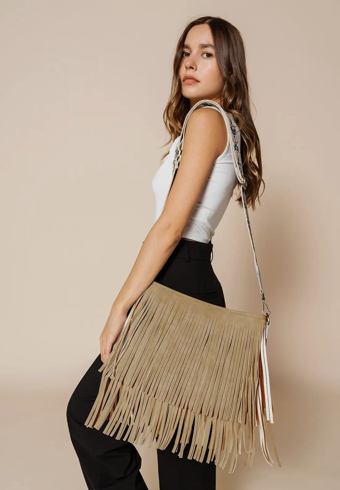 Jen and Co Sadie Suede Fringe Crossbody-Crossbody Purses-Jen and Co-The Silo Boutique, Women's Fashion Boutique Located in Warren and Grand Forks North Dakota