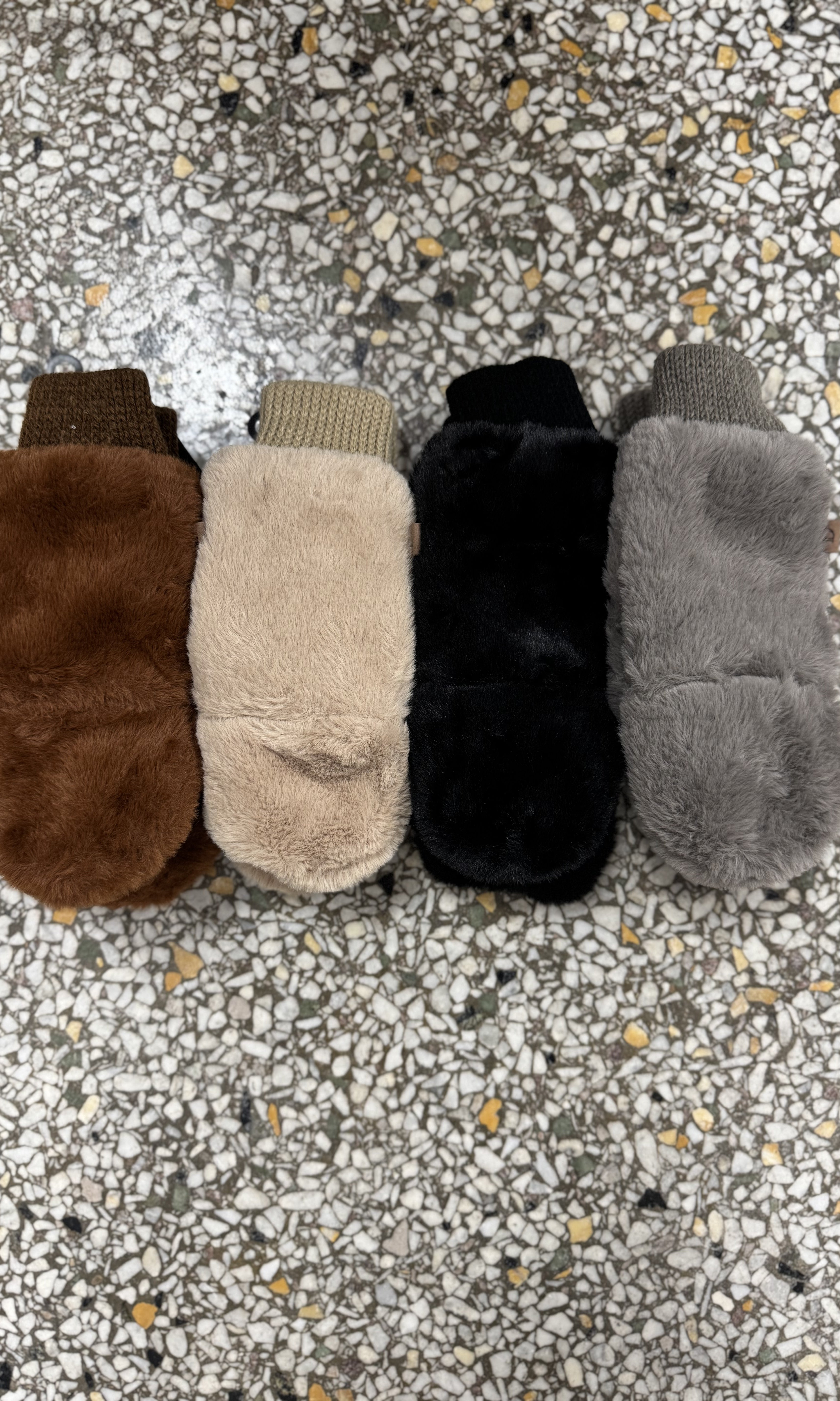 Solid Faux Fur Mittens-Gloves & Mittens-fashion city-The Silo Boutique, Women's Fashion Boutique Located in Warren and Grand Forks North Dakota