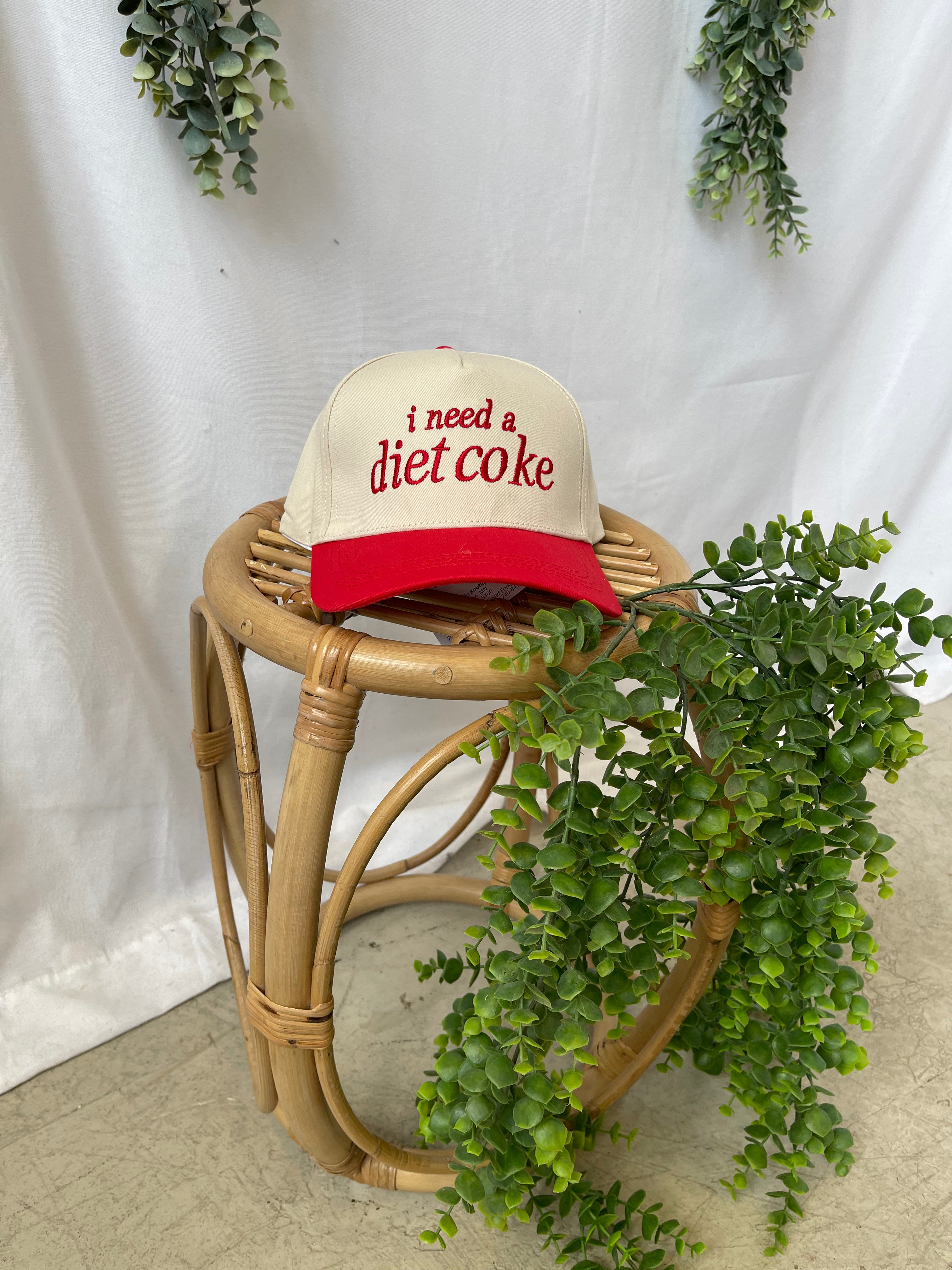 I Need a Diet Coke Hat-Red-Hats-Zenana-The Silo Boutique, Women's Fashion Boutique Located in Warren and Grand Forks North Dakota