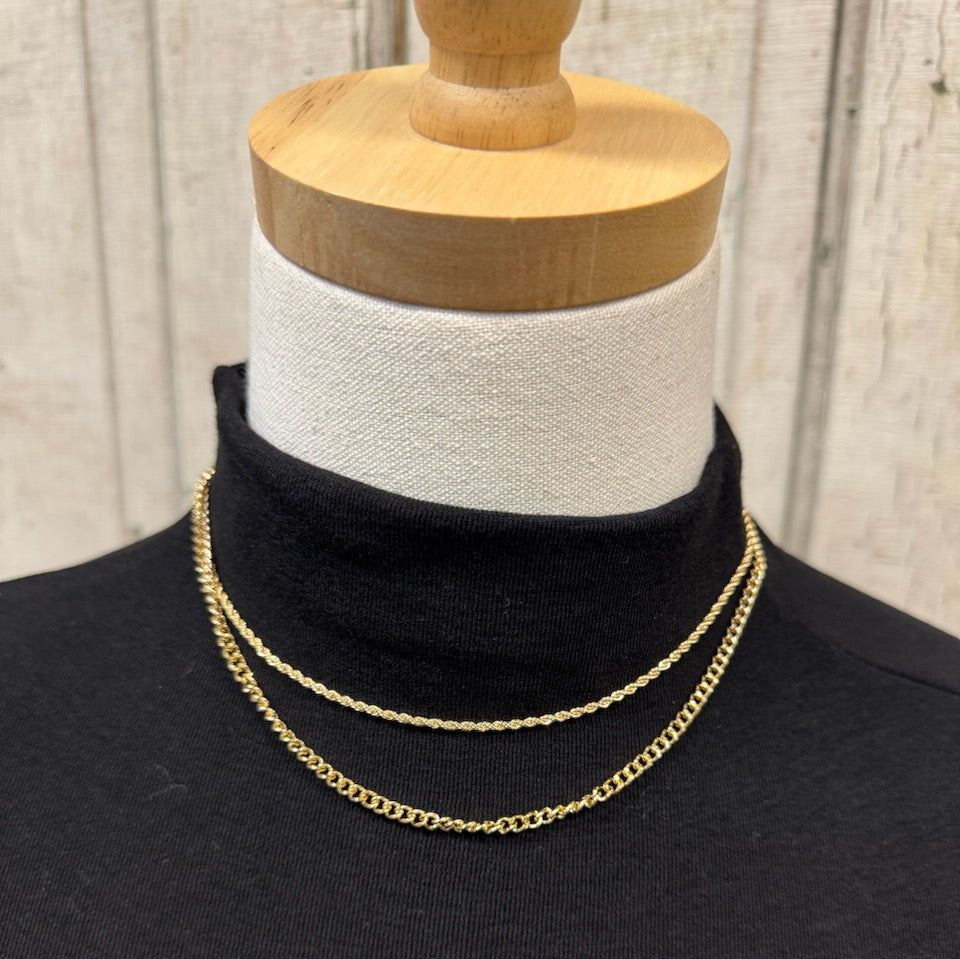 Gold Chain and Rope Necklace-Necklaces-Fame-The Silo Boutique, Women's Fashion Boutique Located in Warren and Grand Forks North Dakota