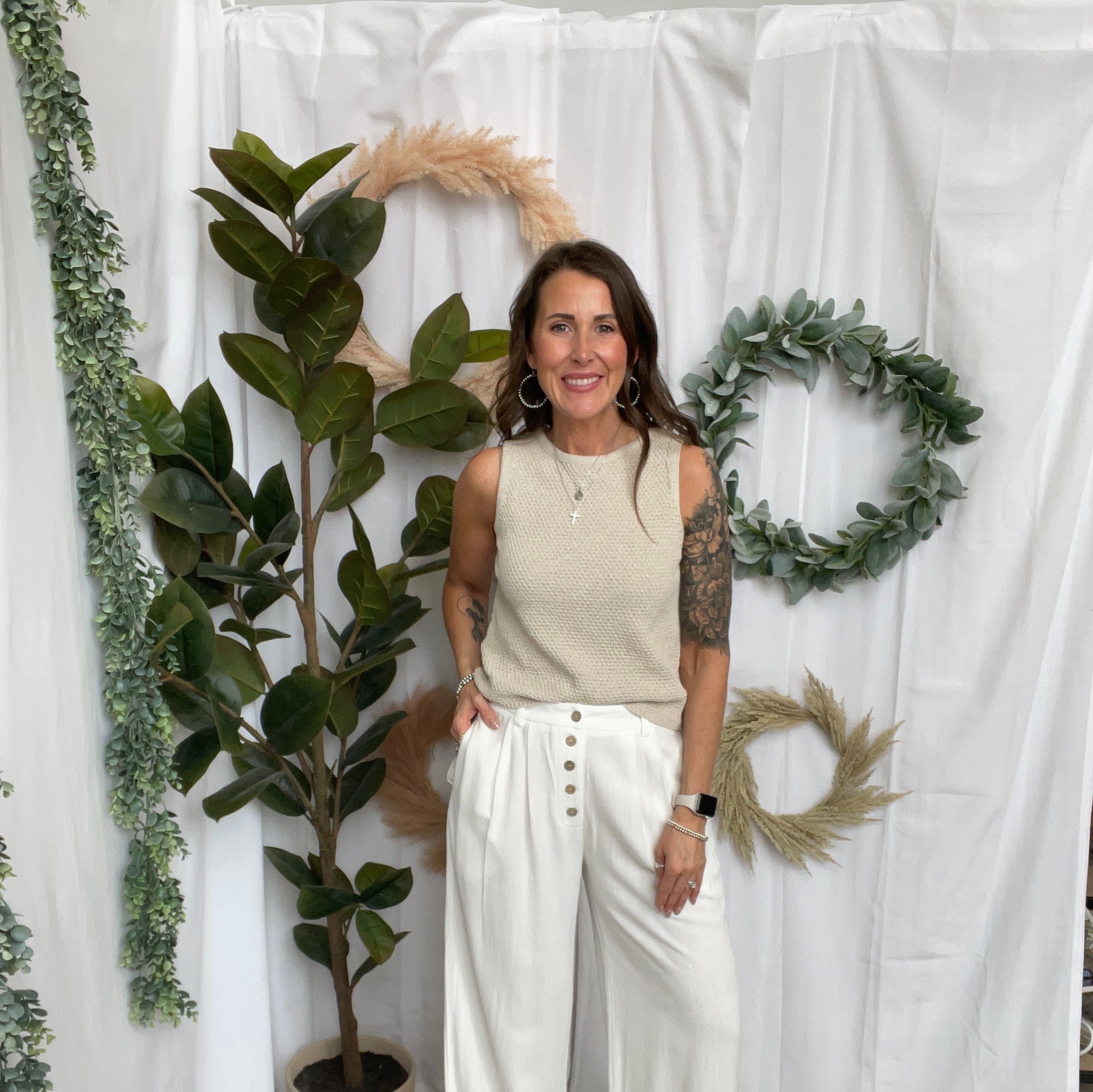 Allie Linen Pants-Off White-Pants-allie Rose-The Silo Boutique, Women's Fashion Boutique Located in Warren and Grand Forks North Dakota