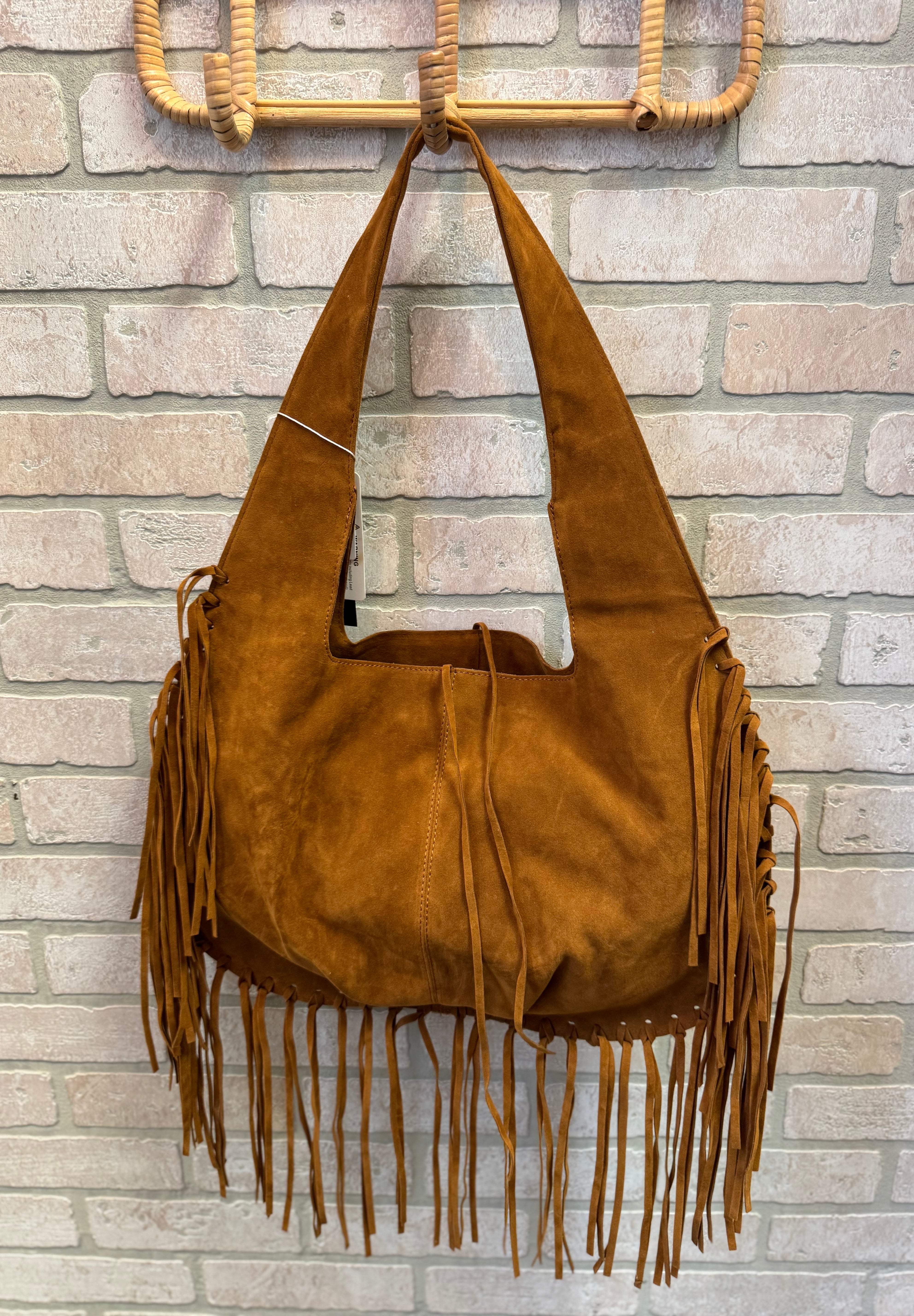 Fringe Hobo Purse-Brown-Purses-Fame-The Silo Boutique, Women's Fashion Boutique Located in Warren and Grand Forks North Dakota