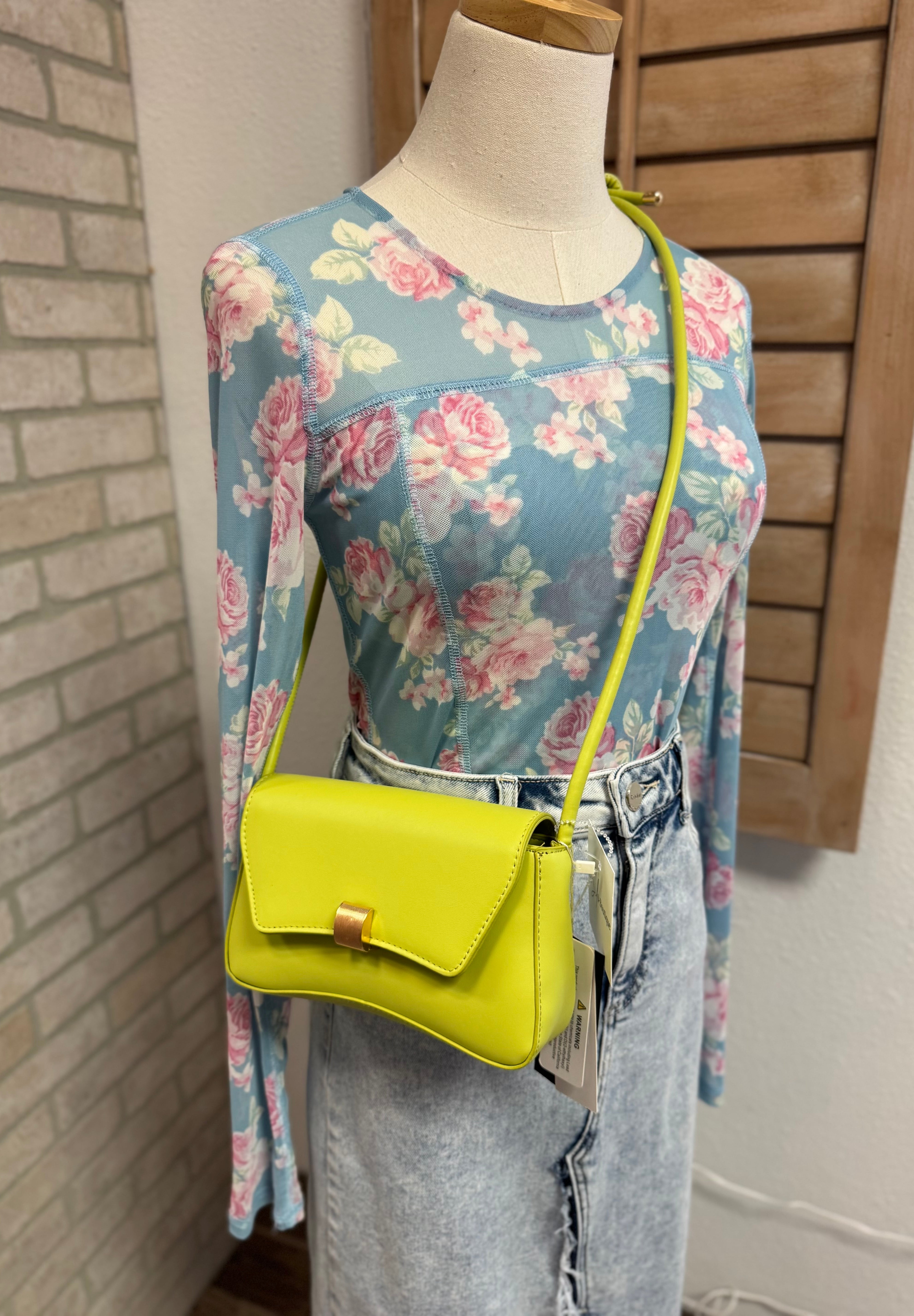 Leather Rope Purse-Lime-Purses-Fame-The Silo Boutique, Women's Fashion Boutique Located in Warren and Grand Forks North Dakota