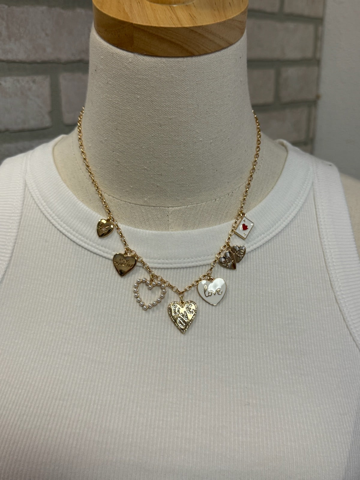 Seven Hearts Charm Necklace-Necklaces-Fame-The Silo Boutique, Women's Fashion Boutique Located in Warren and Grand Forks North Dakota
